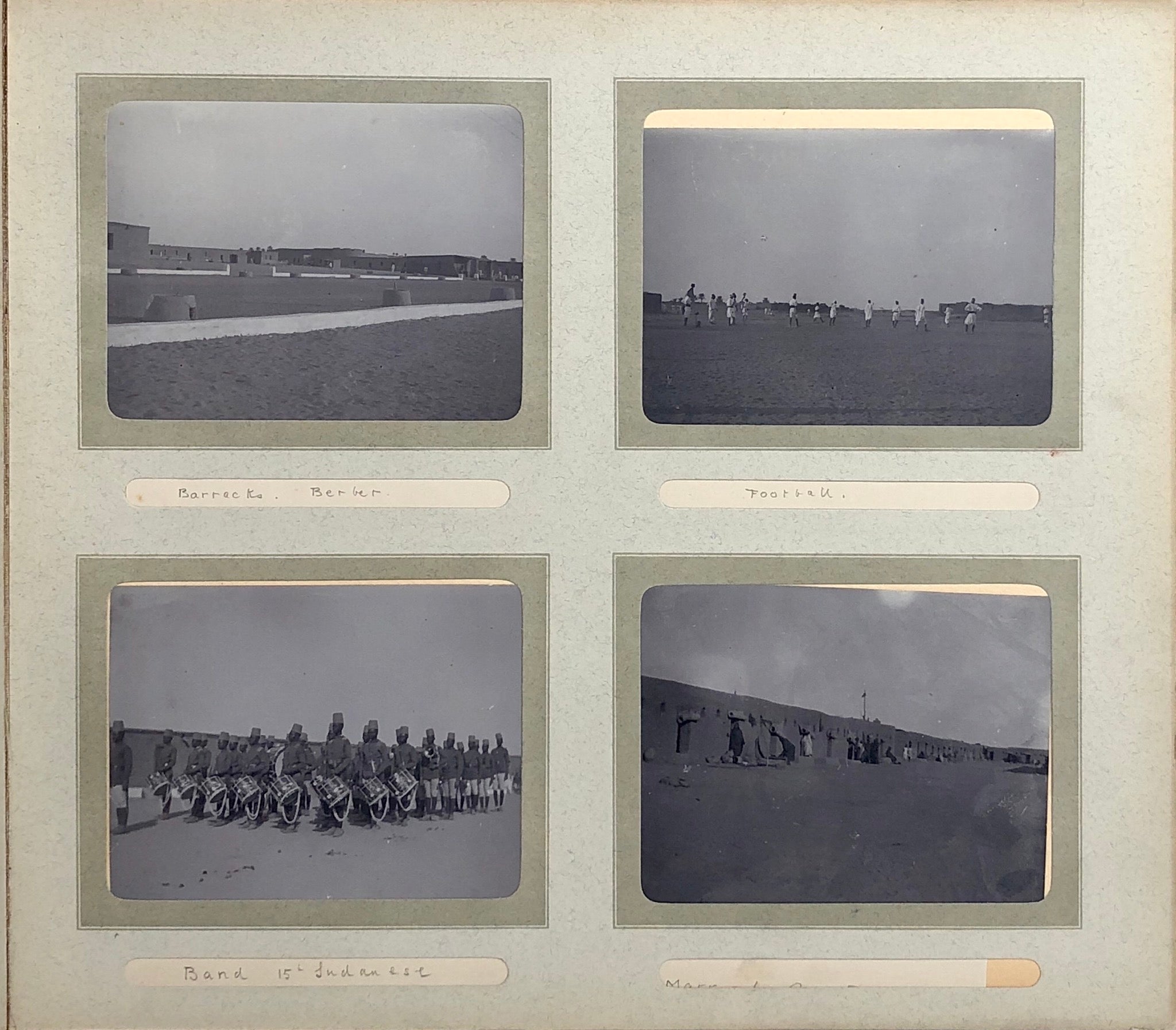 A well captioned snap album depicting troops, camel manoeuvres, inspections connected with the 15th Sudanese regiment.