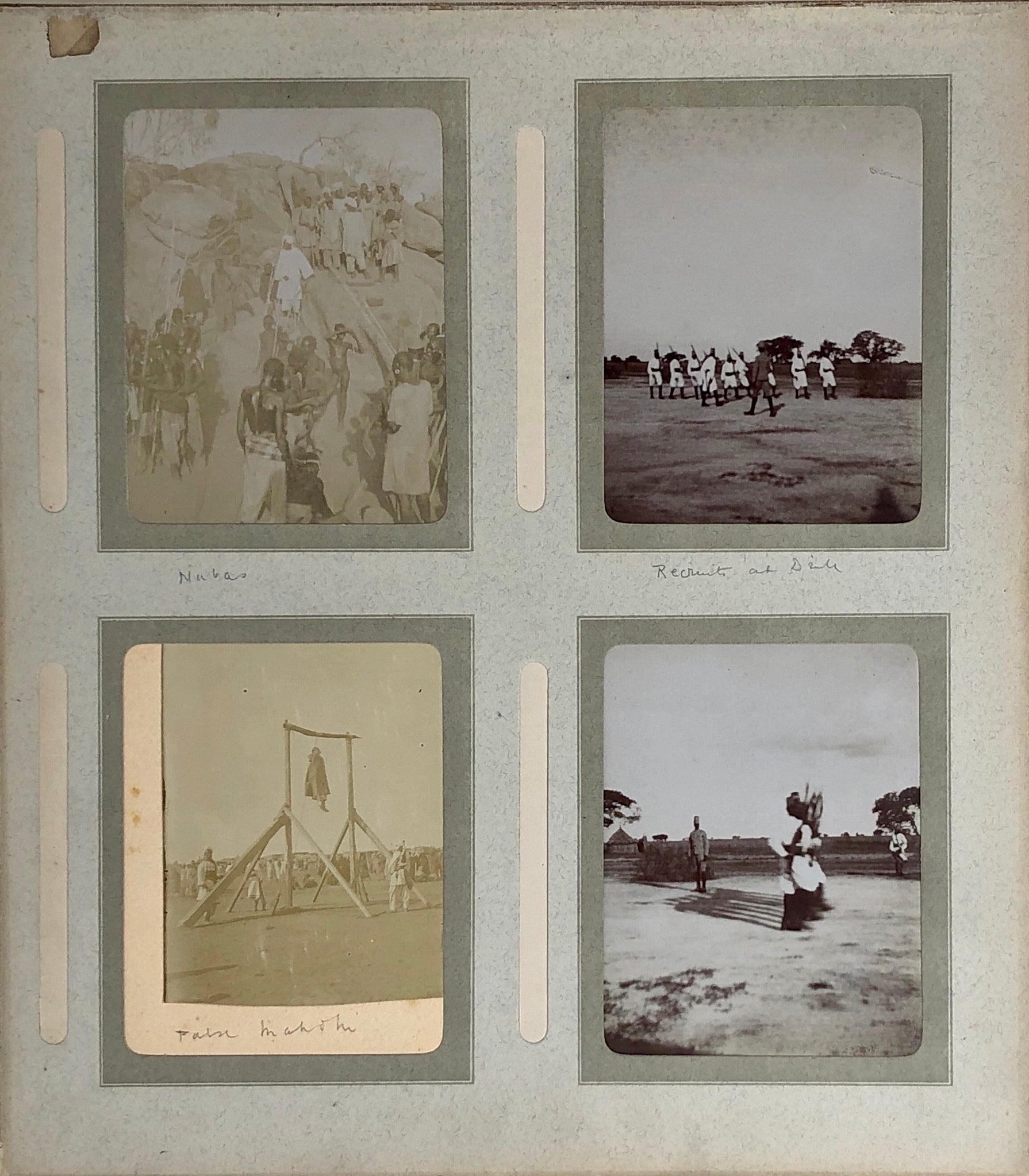 A well captioned snap album depicting troops, camel manoeuvres, inspections connected with the 15th Sudanese regiment.