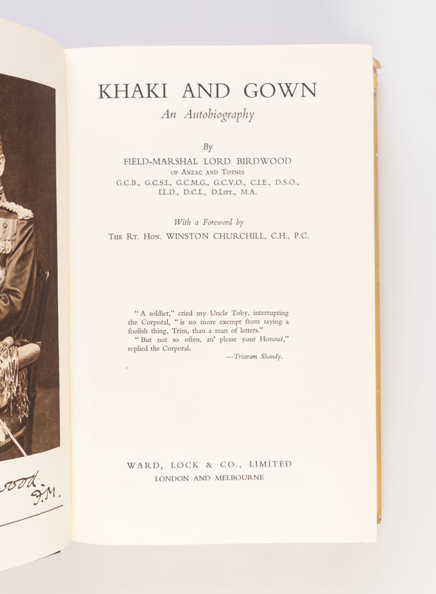 Khaki and Gown. An Autobiography. With a Foreword by Winston Churchill
