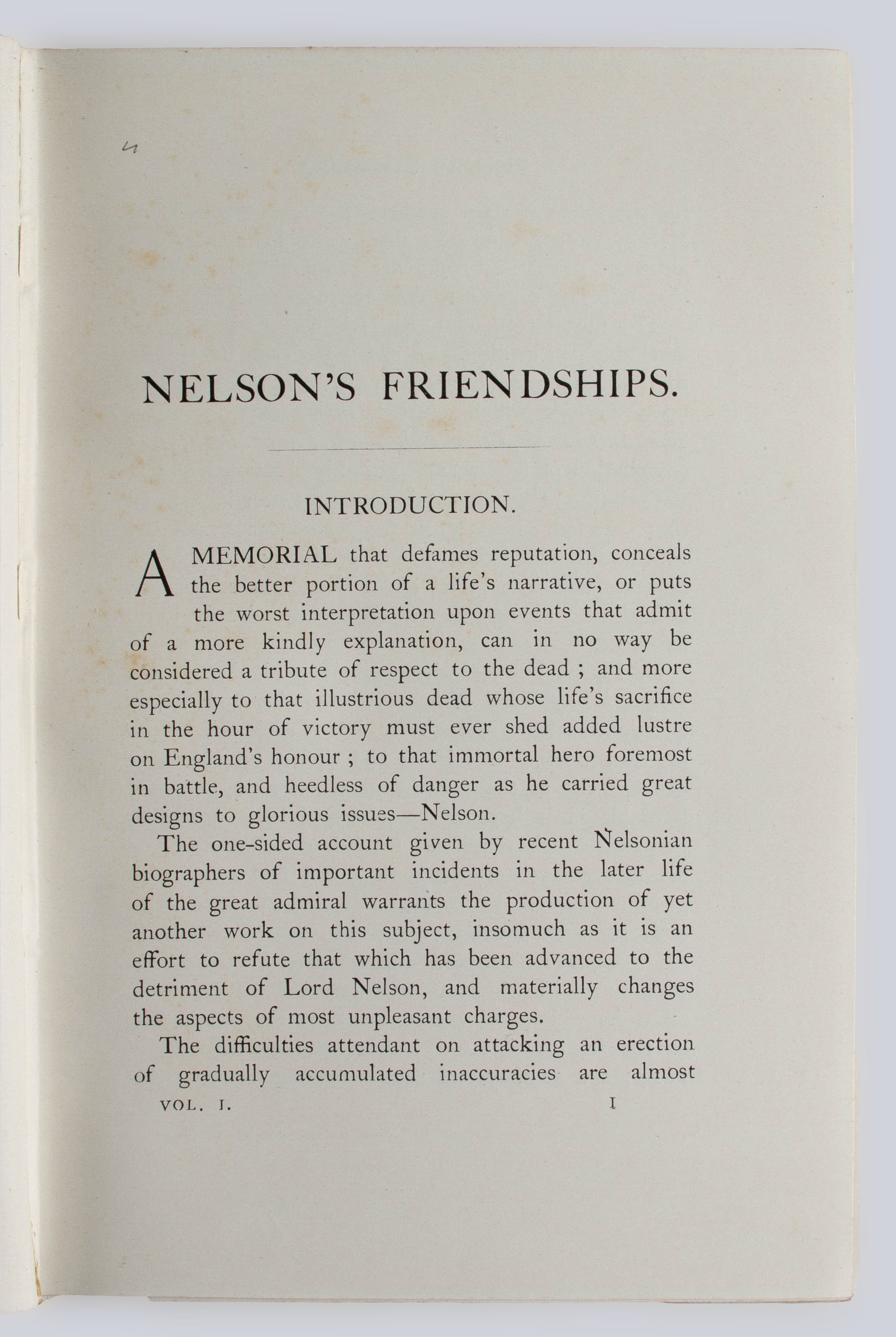 Nelson's Friendships.