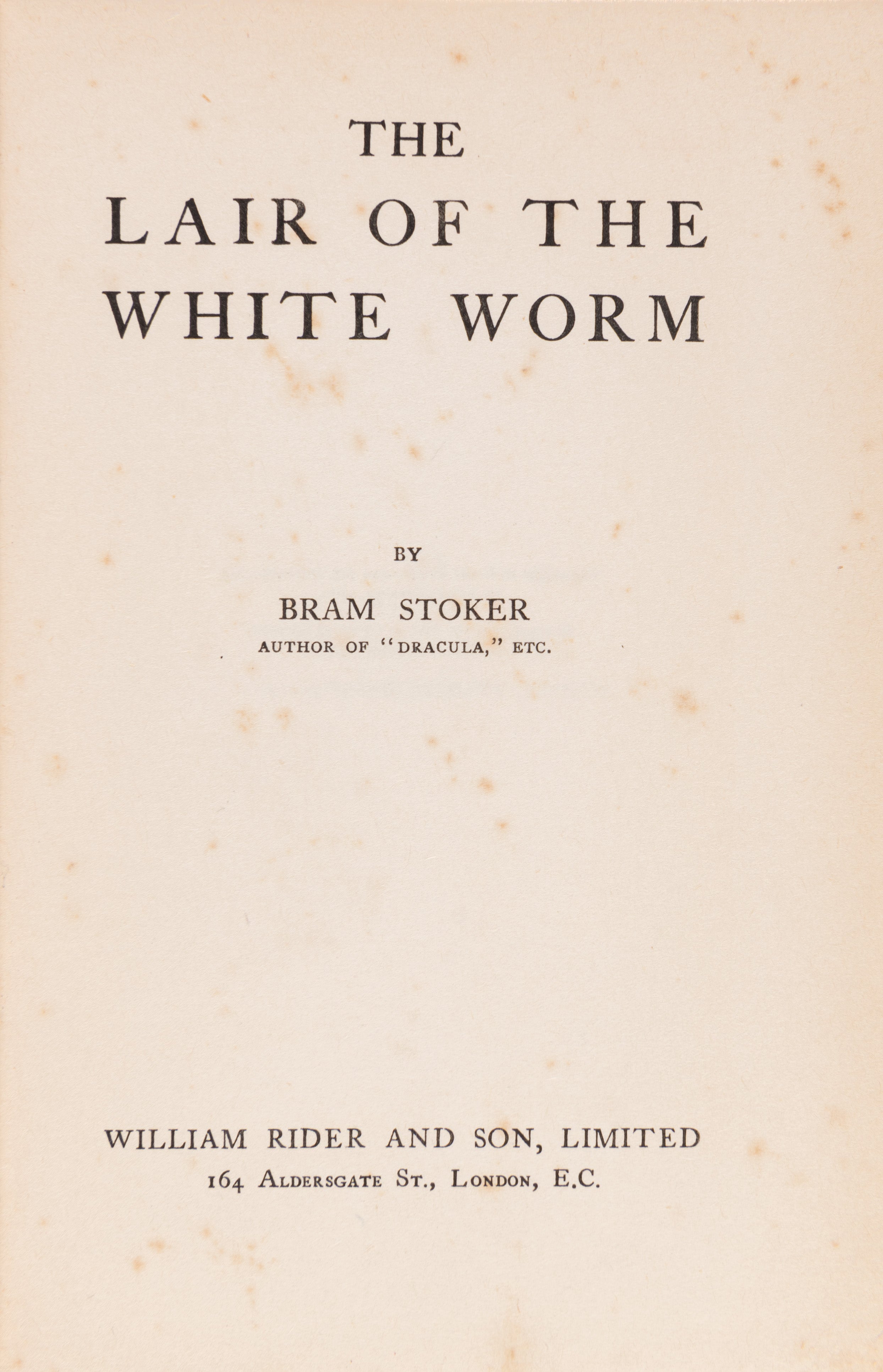 The Lair of the White Worm.