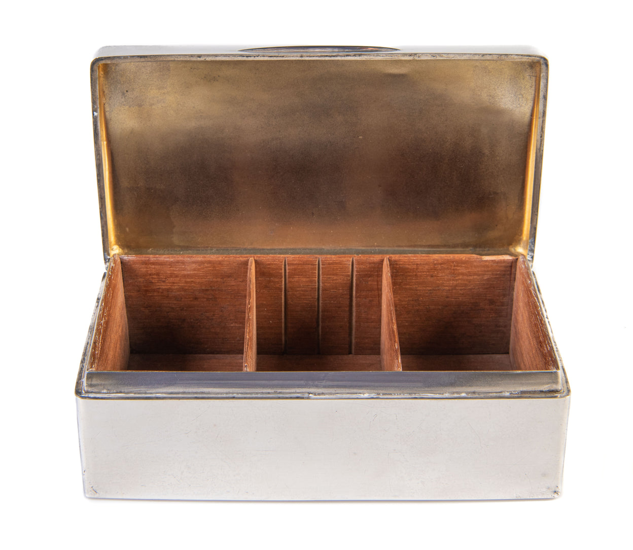 Silver table cigarette box with engraved inscription from Robert Falcon Scott to Albert Armitage.