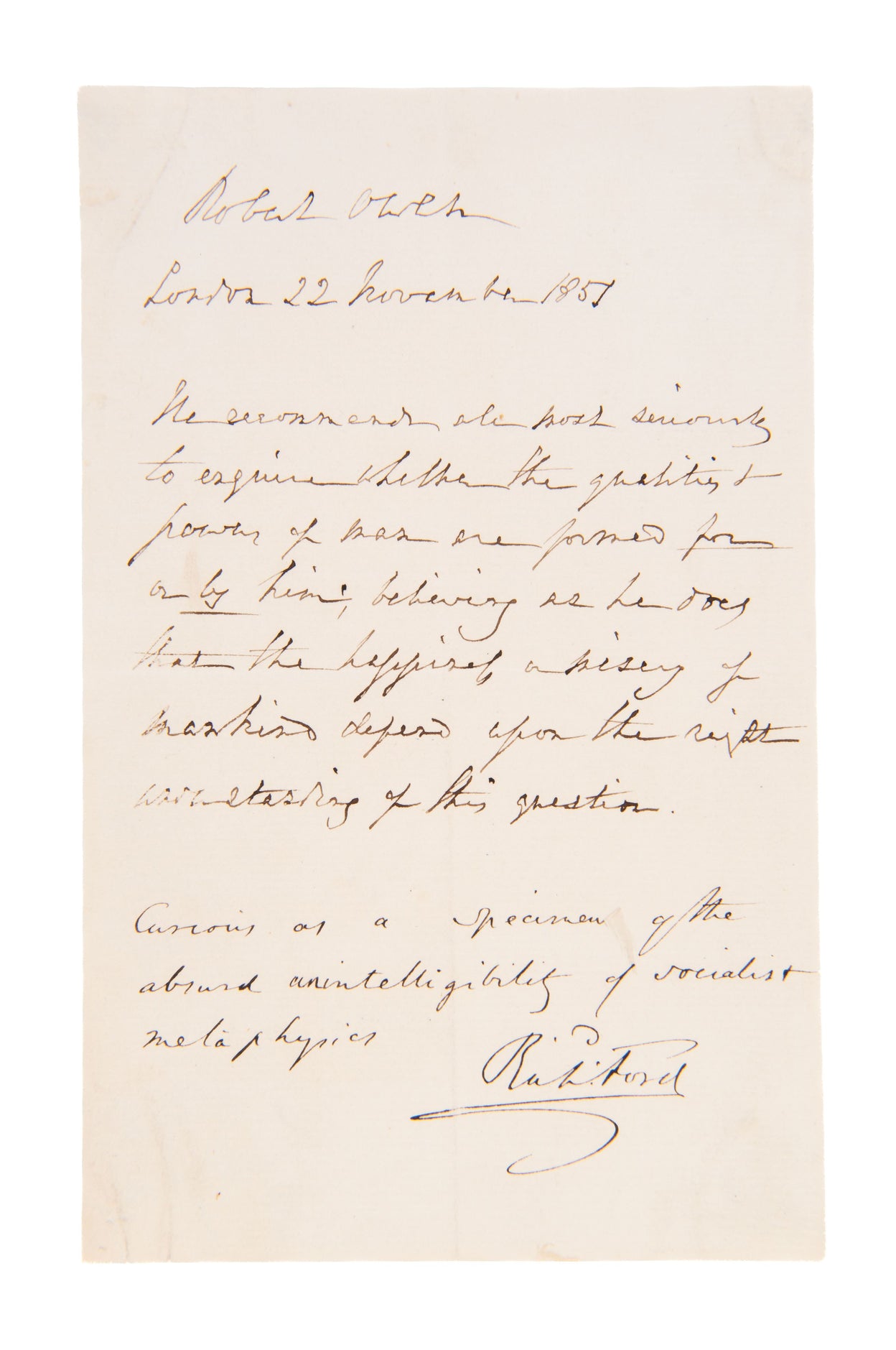 Autograph note signed (