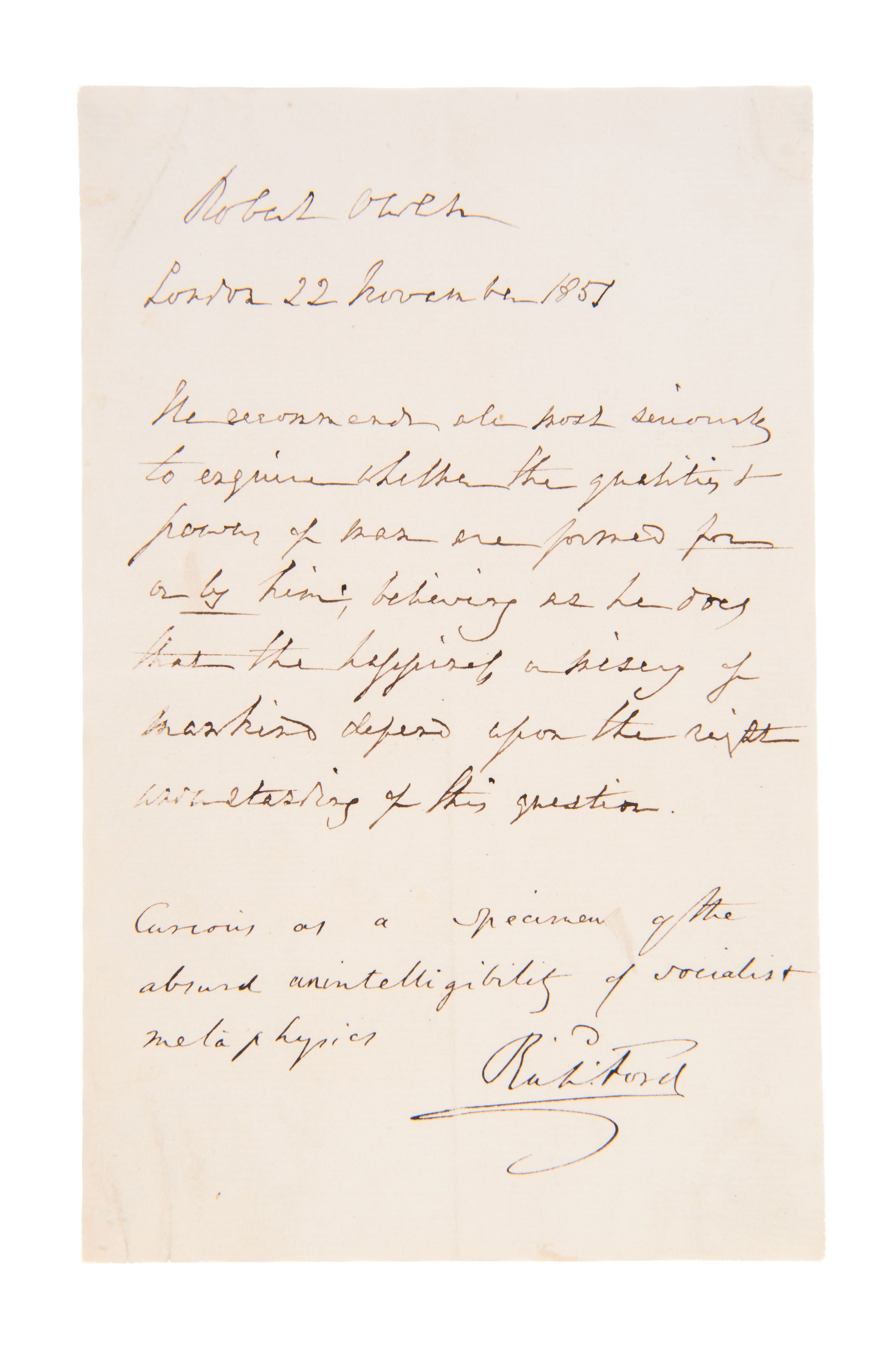 Autograph note signed (