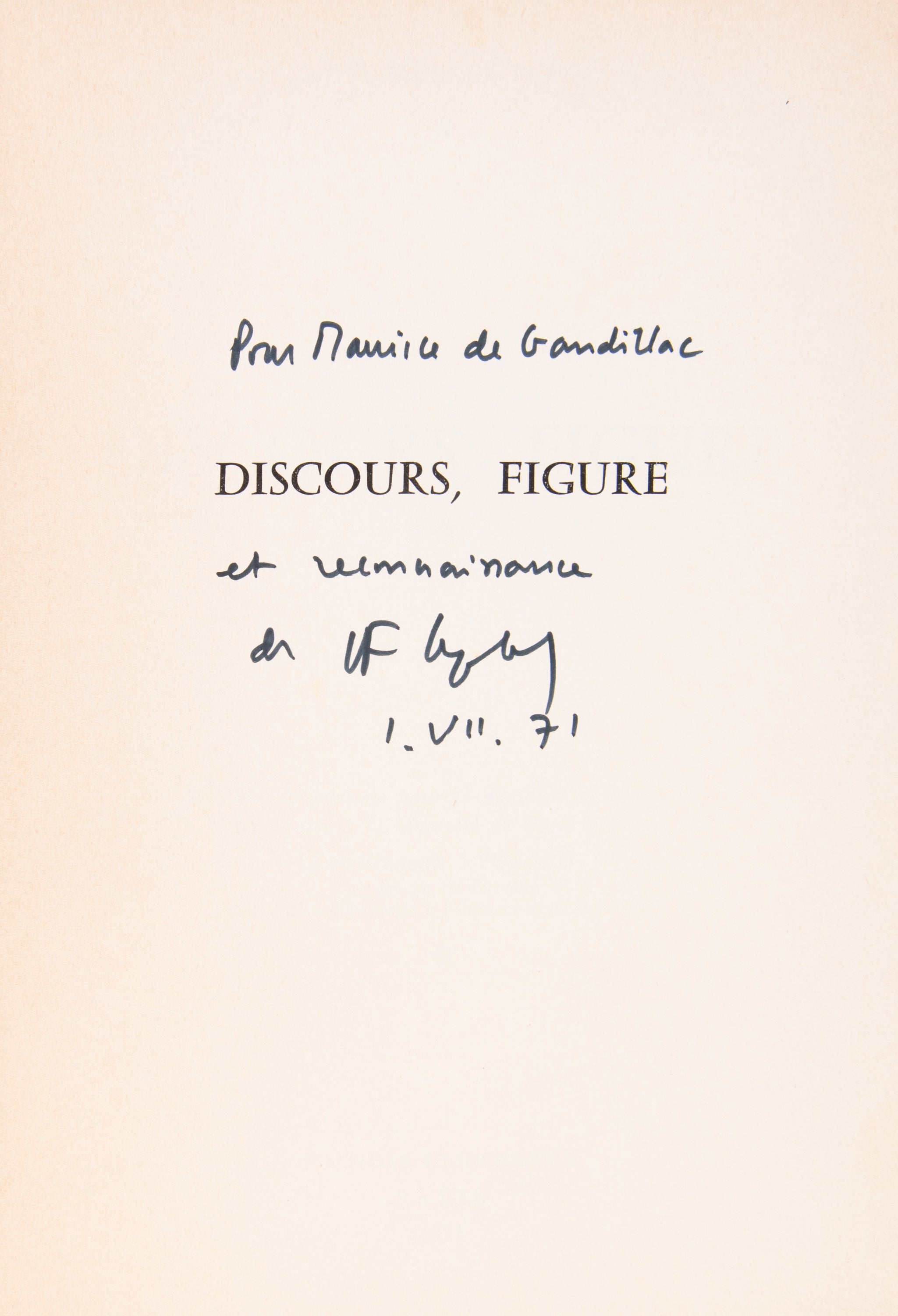 Discours, figure. Thèse principale pour le doctortat ès lettres présentée à l'Université de Paris.
