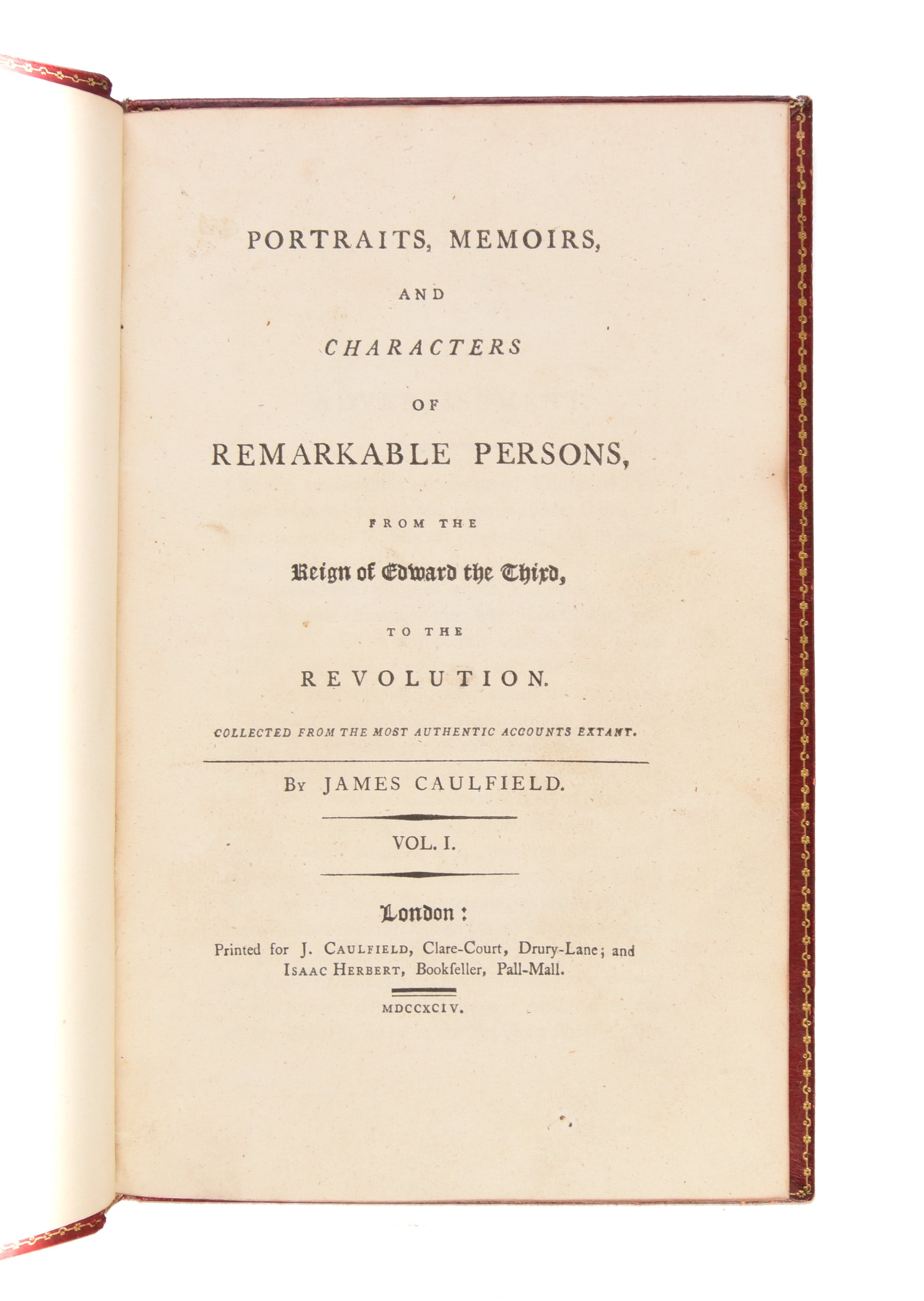 Portraits, Memoirs, and Characters of Remarkable Persons,