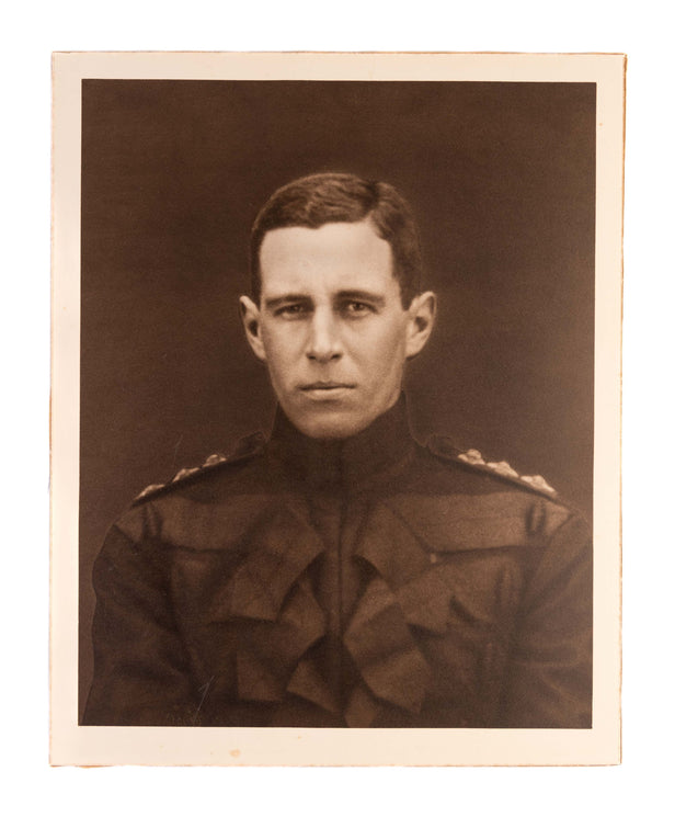 A half-length photogravure portrait of Captain Oates, with two autograph letters from Terra Nova Expedition members Edward L. Atkinson to Francis Davies.
