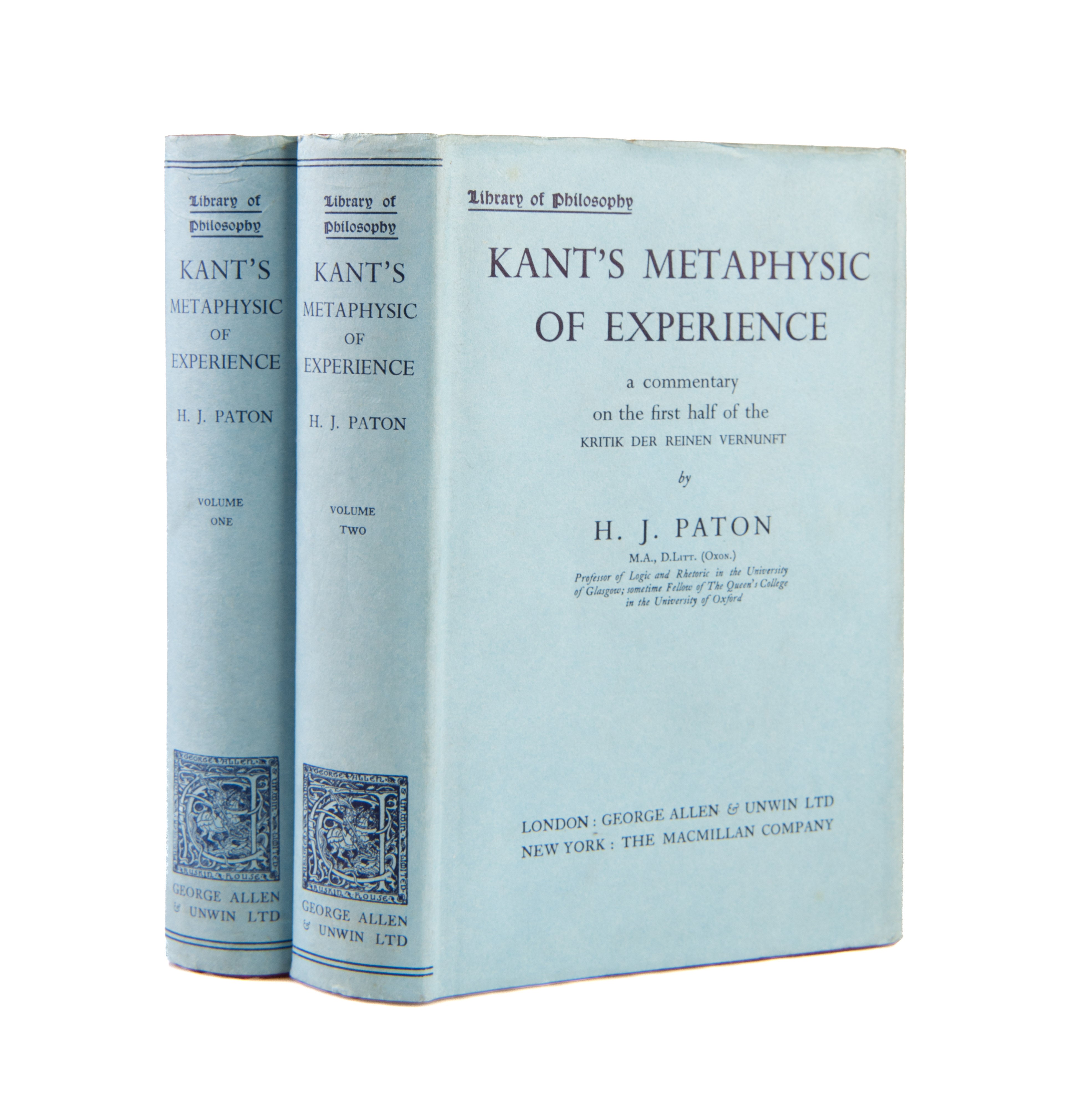 Kant's Metaphysic of Experience. A Commentary on the First Half of