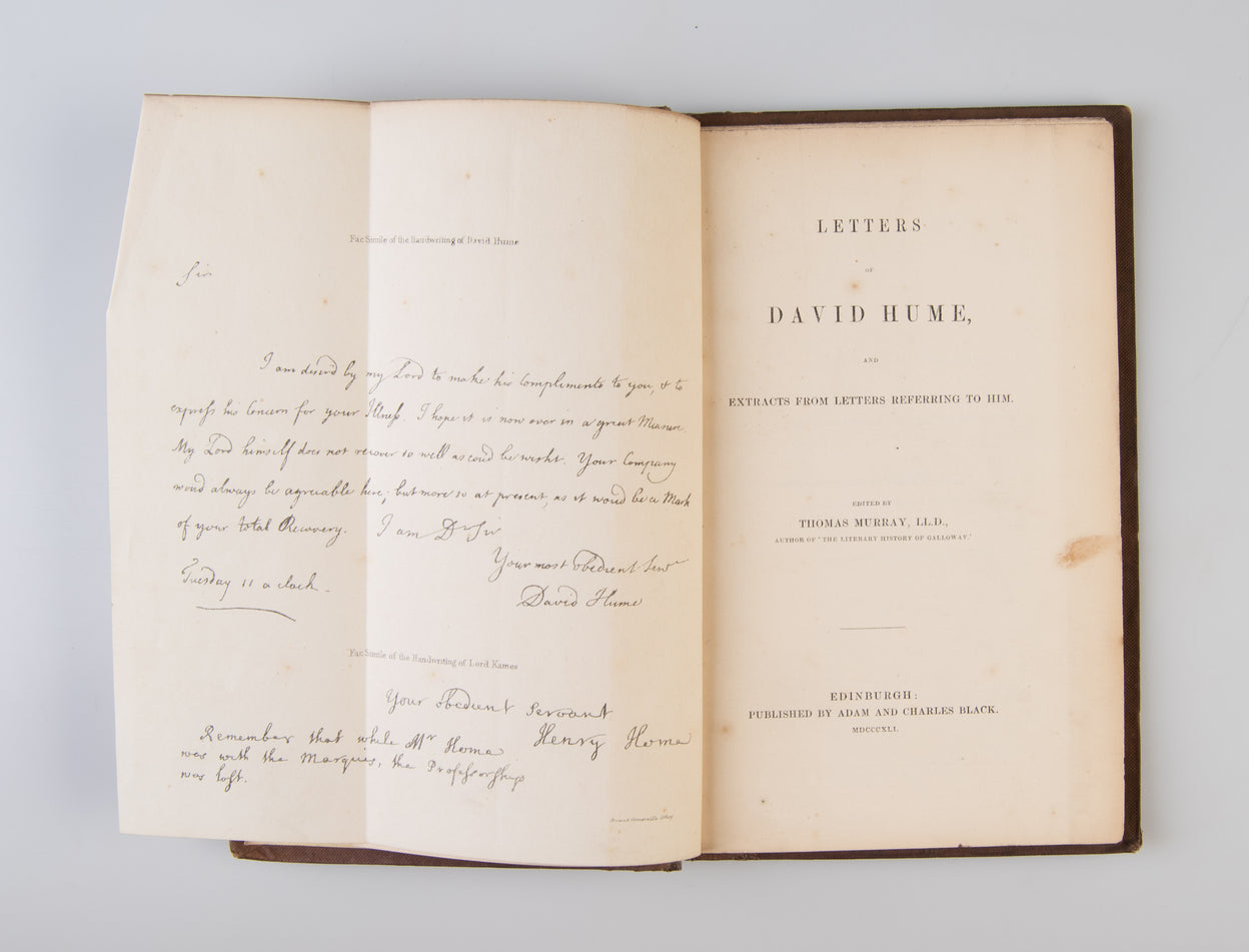 Letters of David Hume and Extracts from Letters referring to him. Edited by Thomas Murray, LL.D.
