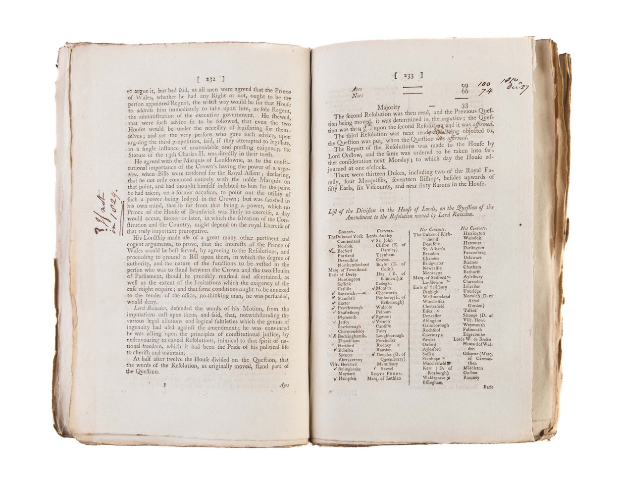 An Impartial Report of all the Proceedings in Parliament, on the late important subject of a Regency.