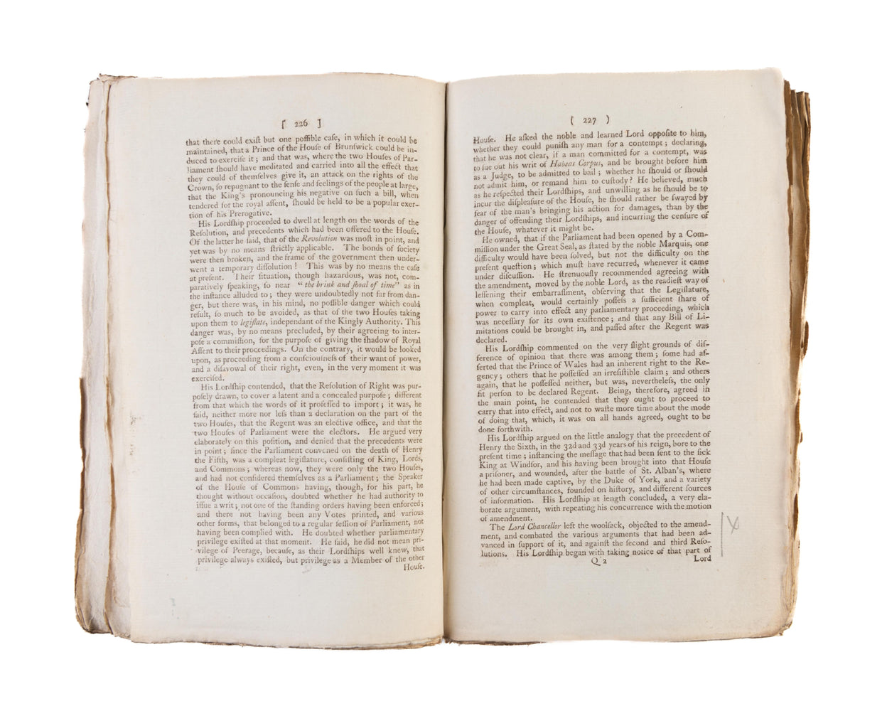 An Impartial Report of all the Proceedings in Parliament, on the late important subject of a Regency.
