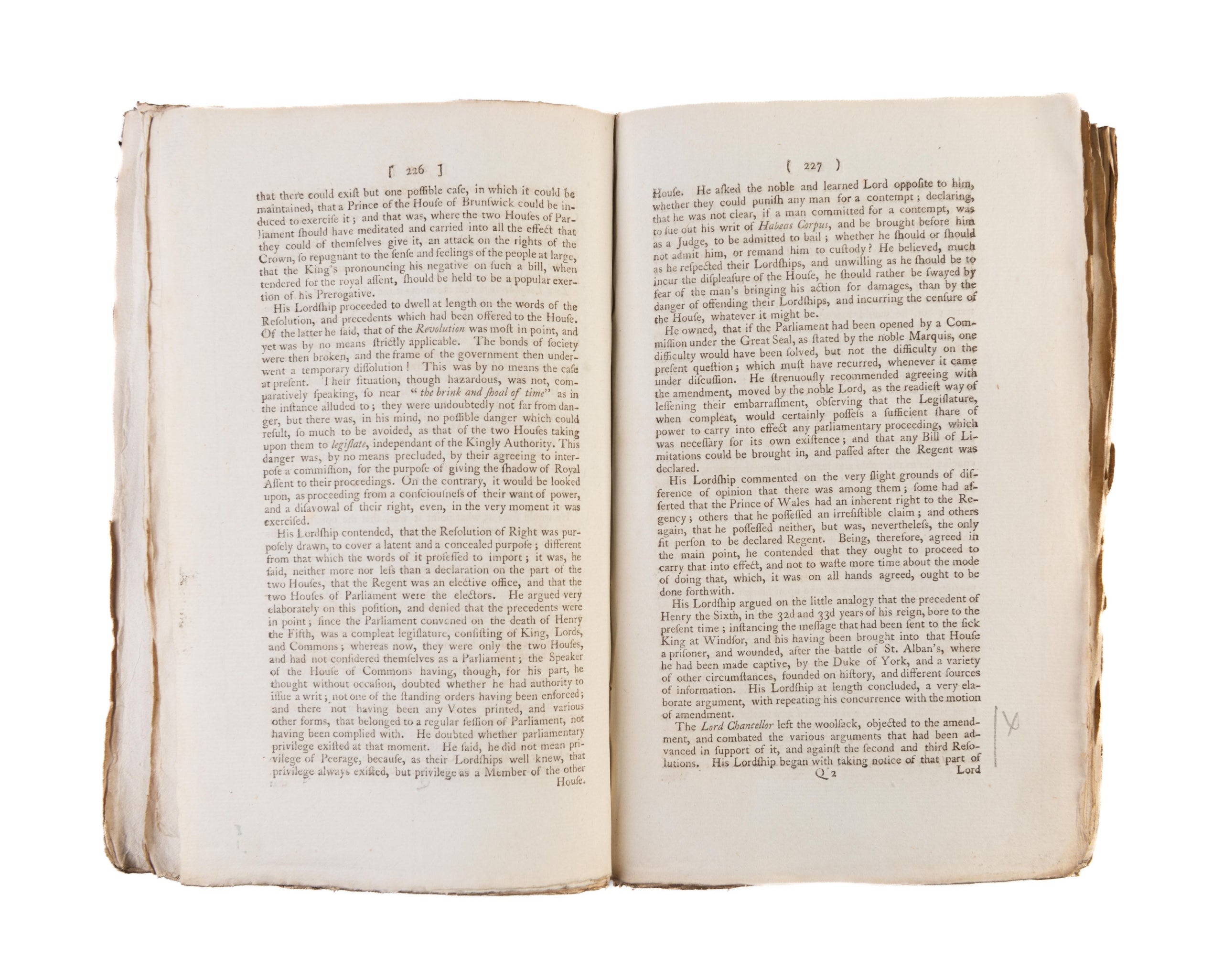 An Impartial Report of all the Proceedings in Parliament, on the late important subject of a Regency.