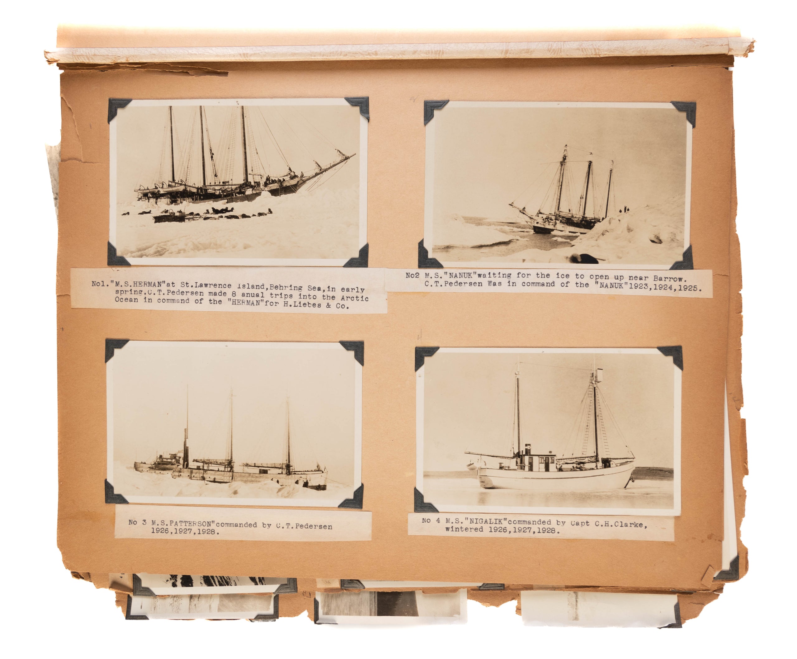 [Album of photographs of whaling and trading voyages.]