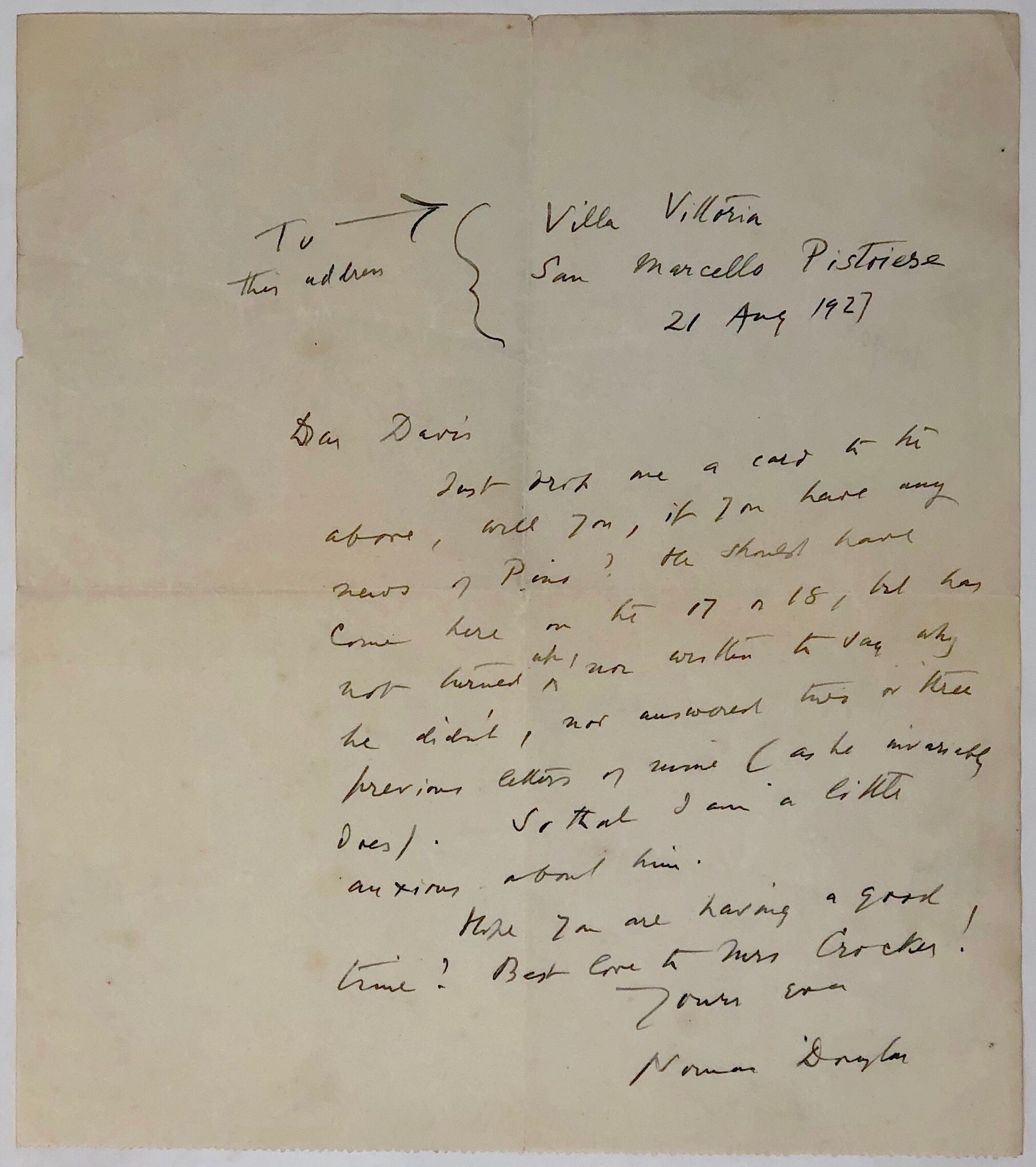 Autograph Letter, signed, to 