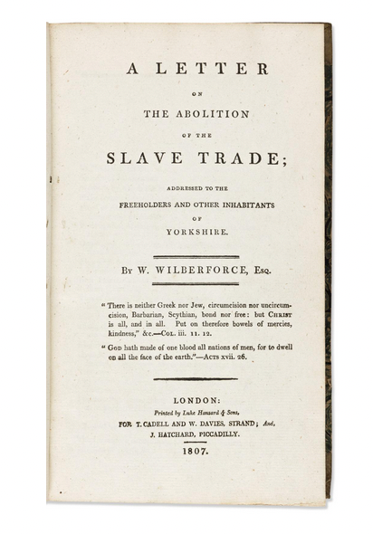 A Letter on the abolition of the slave trade; addressed to the freeholders and other inhabitants of Yorkshire.