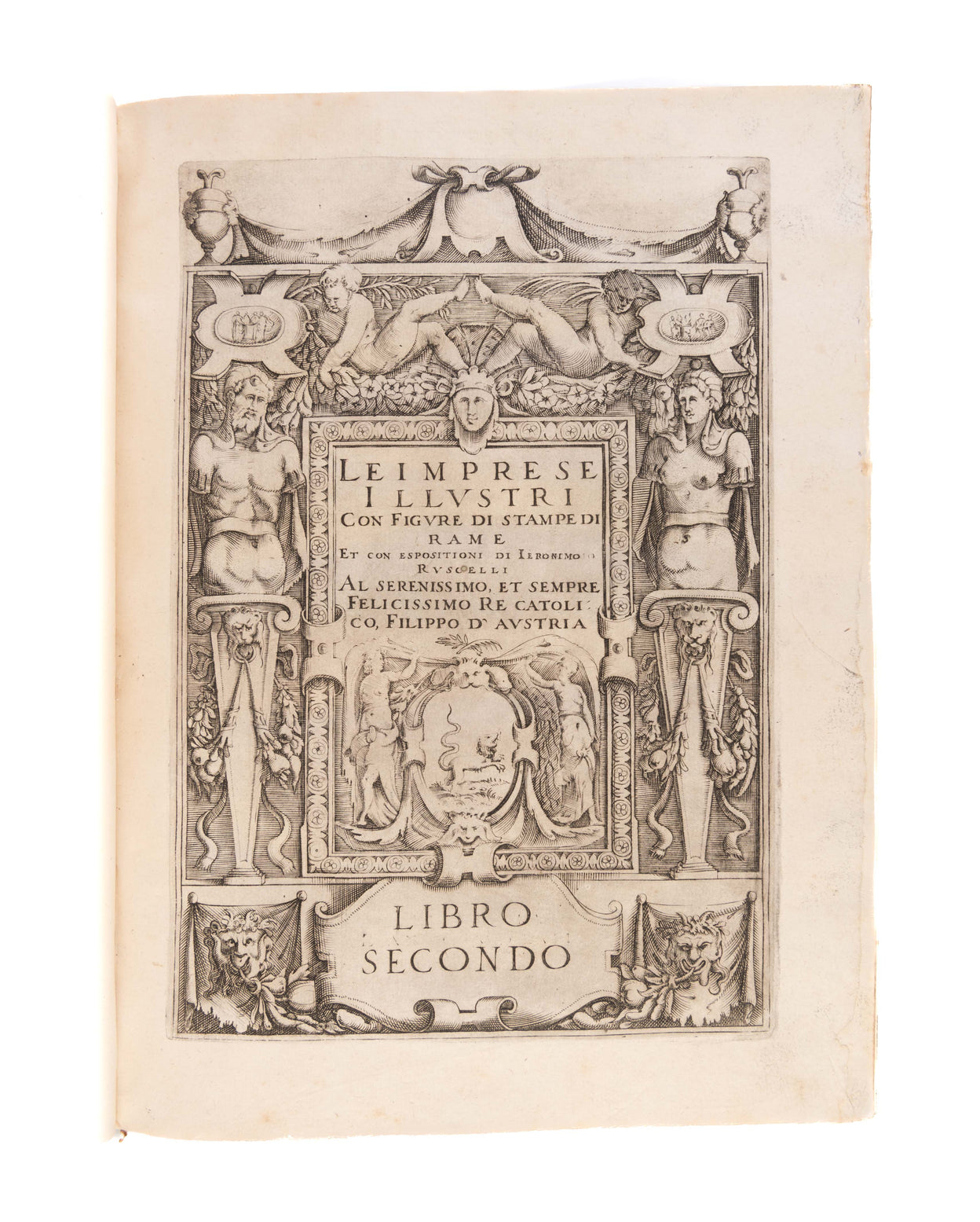 Le impresi illustri . . . aggiuntovi nuovamte. il quadro libro da Vicenzo Ruscelli da Viterbo. Al serenissimo principe Guglielmo Gonzaga Duca di Mantova et Monferato.
Venice: Francesco de' Franceschi, 1584