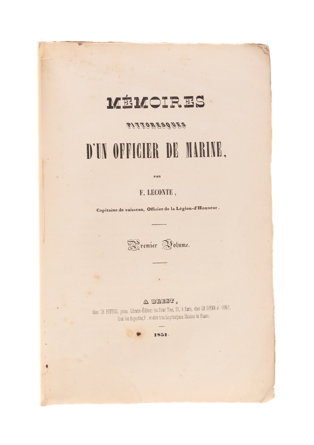 Mémoires Pittoresques d'un Officier de Marine.