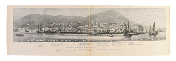 With the China Squadron in the East - Panorama of the town of Victoria, Hong Kong, as seen from the Harbour.