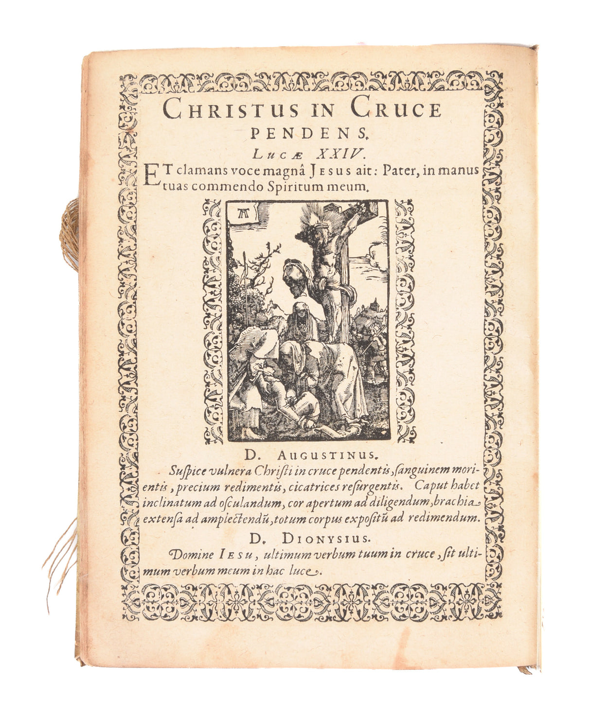 Alberti Durer Noriberg. German. Icones sacrae. In historiam salutis humanae per redemptorem nostrum Iesum Christum Dei & Marium filium instauratae... nunc primum è tenebris in lucem editae...
 
 
[Hamburg, G.L. Frobenius], 1604