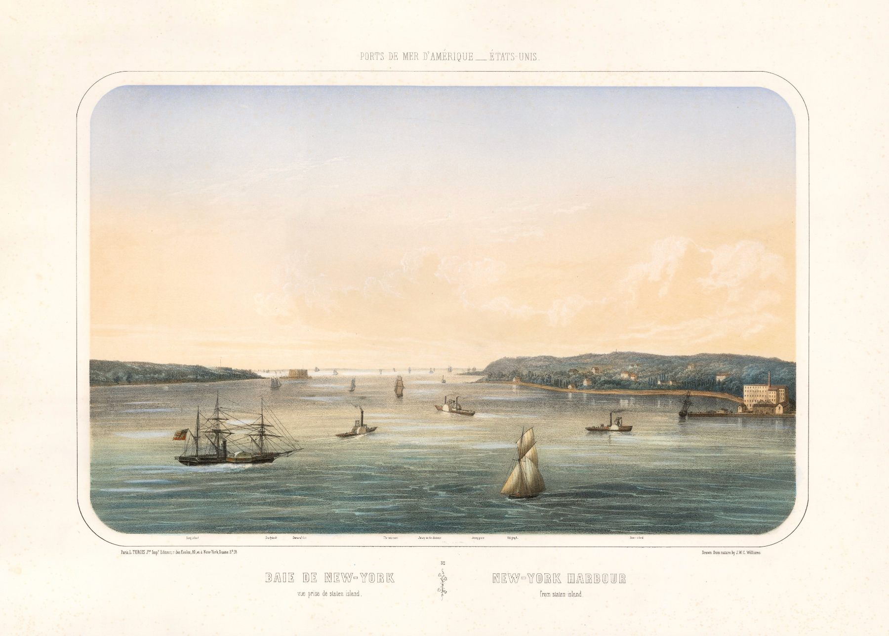 New York Harbour from Staten Island / Baie de New-York Prise de Staten Island.