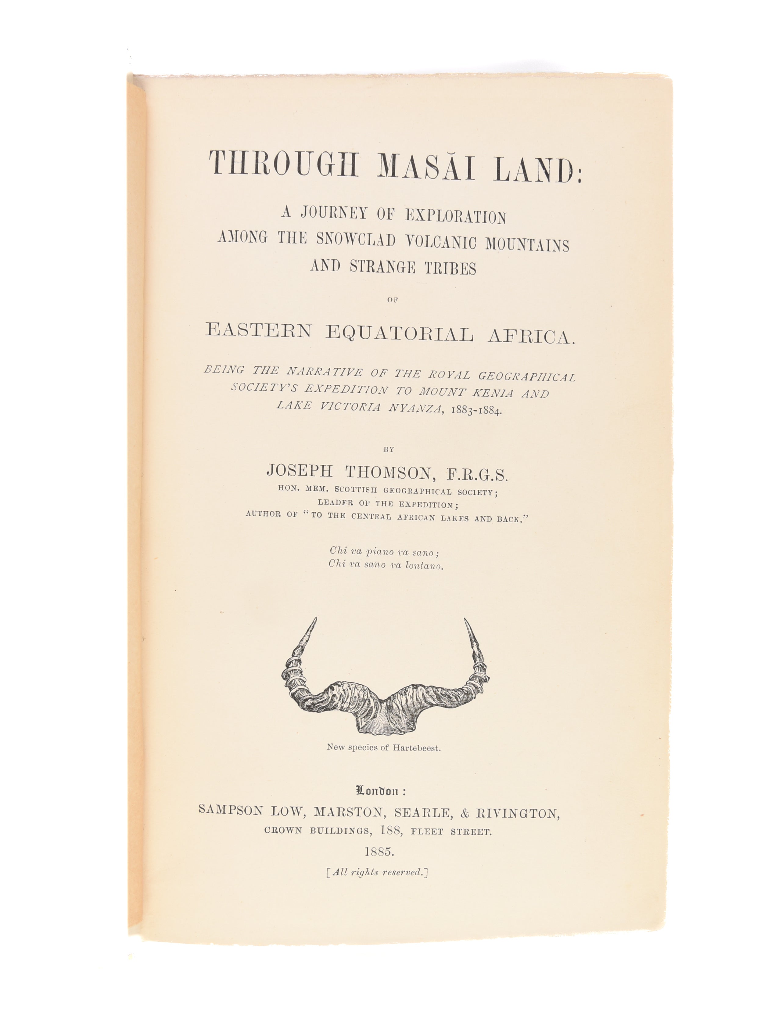 Through Masai Land: A Journey of Exploration Among the Snowclad Volcanic Mountains and Strange Tribes of Eastern Equatorial Africa.