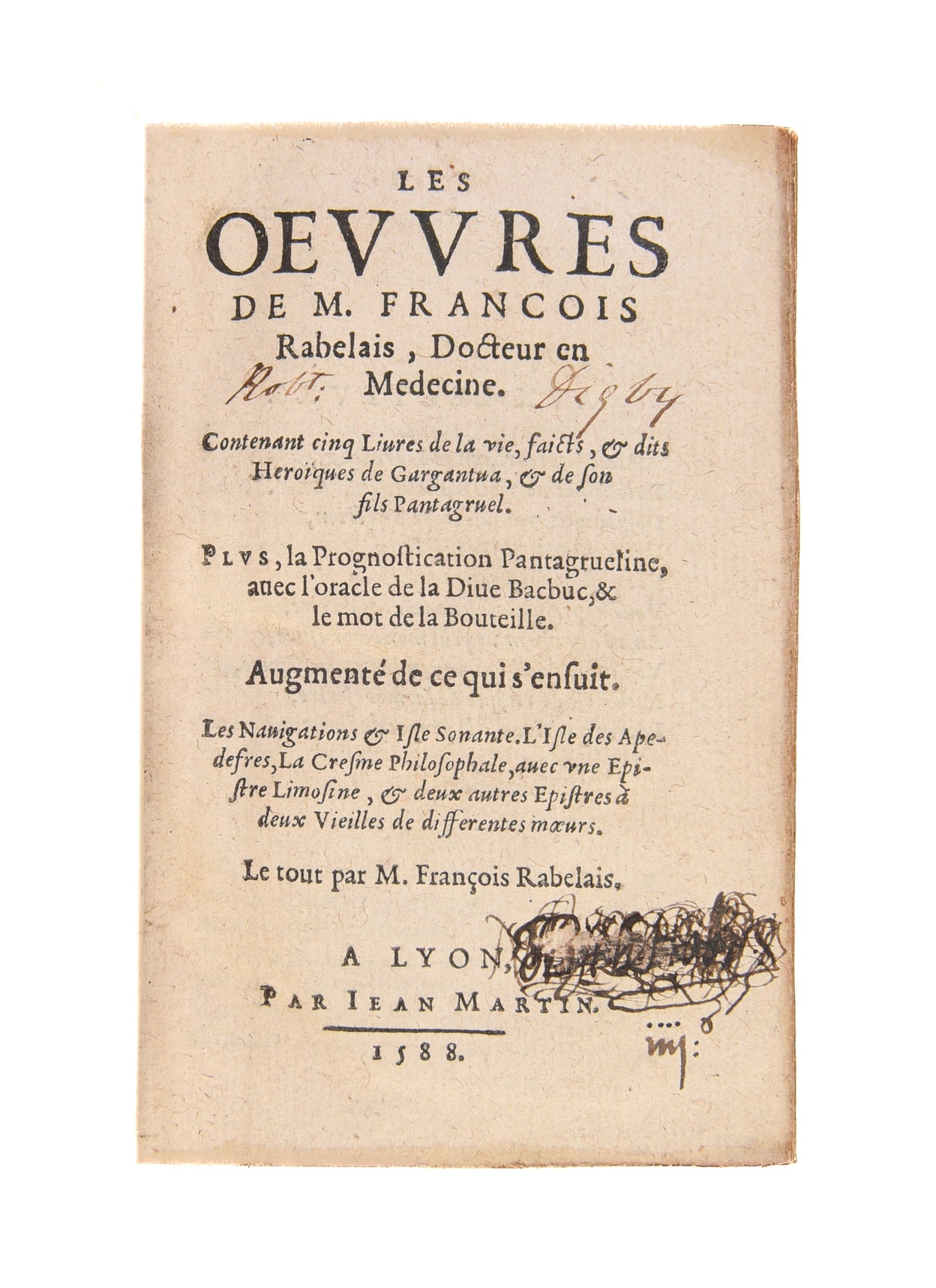 Les Oeuvres de M. Francois Rabelais, Docteur in Medecine.