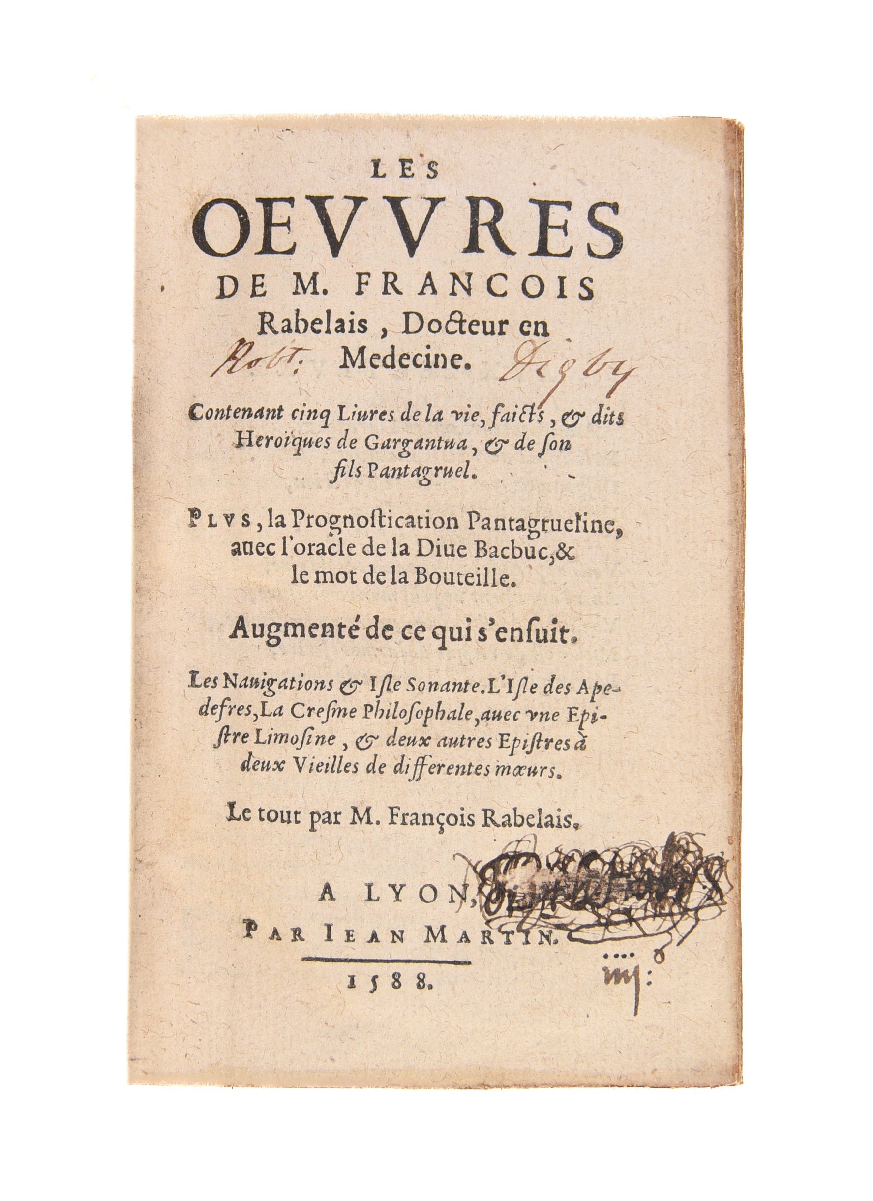 Les Oeuvres de M. Francois Rabelais, Docteur in Medecine.
