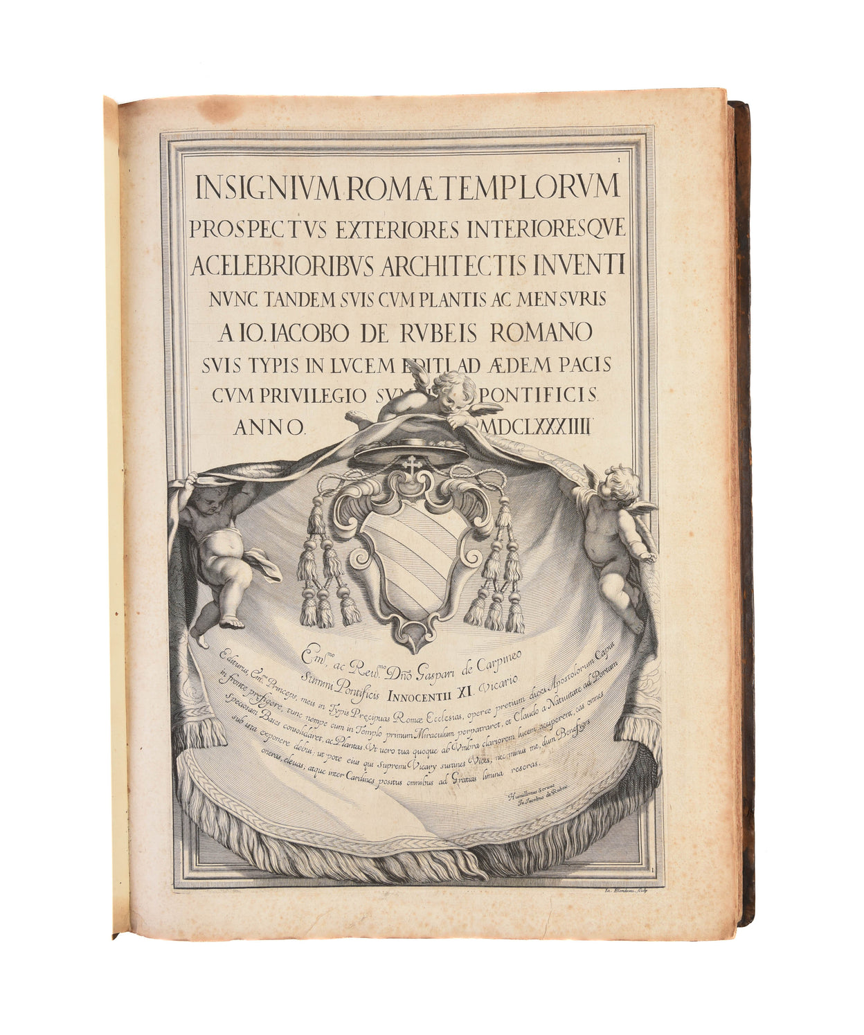 Insignium Romae templorum prospectus exteriores interioresque... in lucem editi anno MDCLXXXIIII. Rome: Giovanni Giacomo de Rossi, 1684. (bound with:) Disegni vari altari e cappelle nelle chiese di Roma (Roma: Domenico de Rossi figlio et erede di Gio. Gia