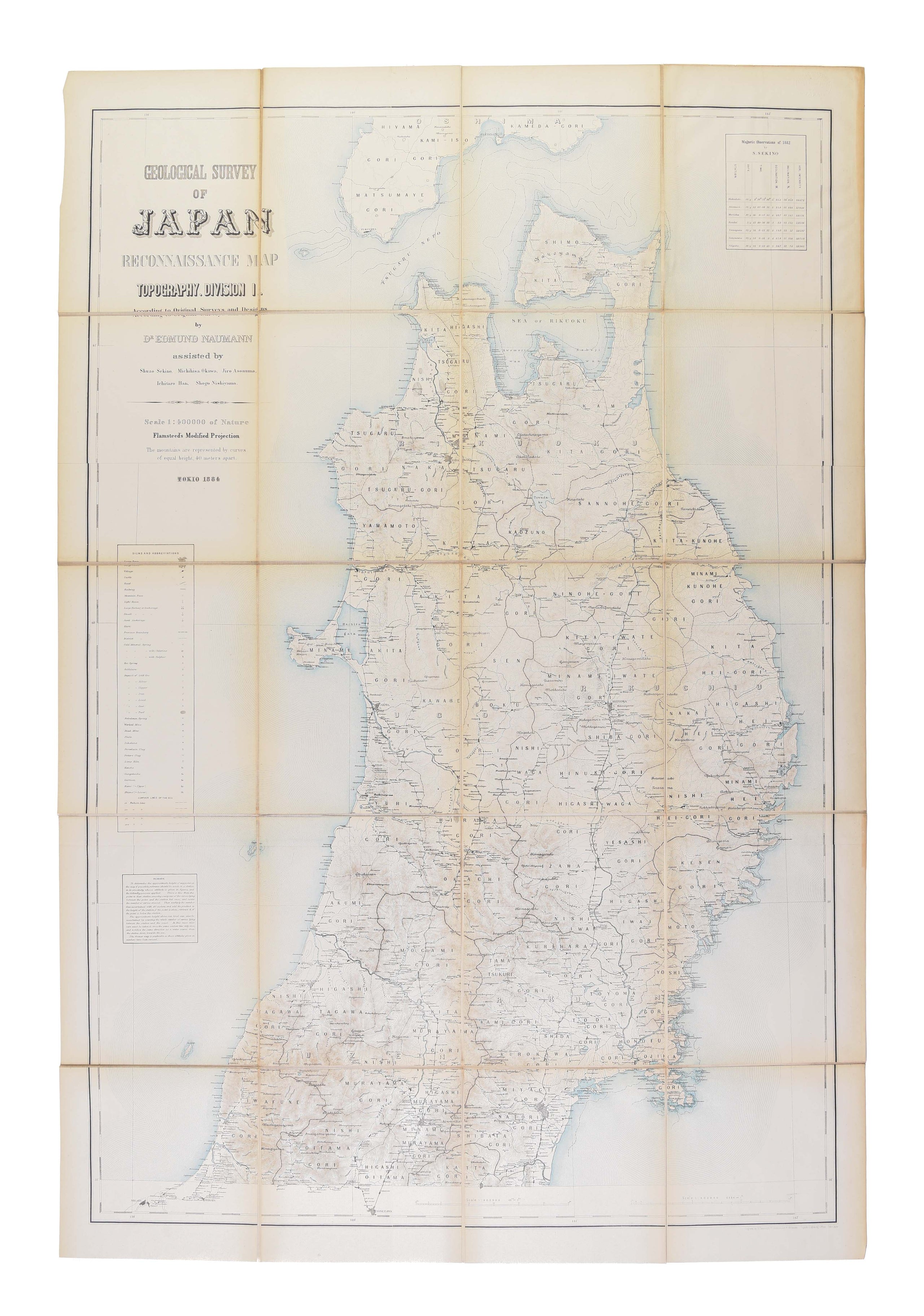 Geological Survey of Japan topography: division 1. According to original surveys and designs by Dr. Edmund Naumann assisted by Takao Fujitani, Akira Yamada, Ichitaro Ban, Shogo Nishiyama.