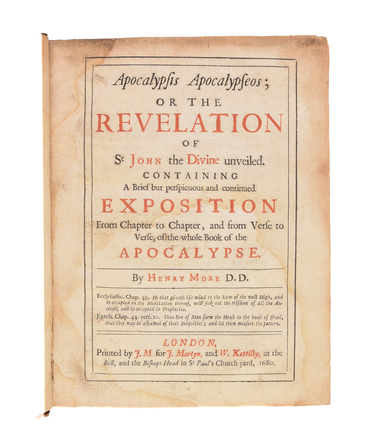 Apocalypsis Apocalypseos; or the Revelation of St John the Divine unveiled.