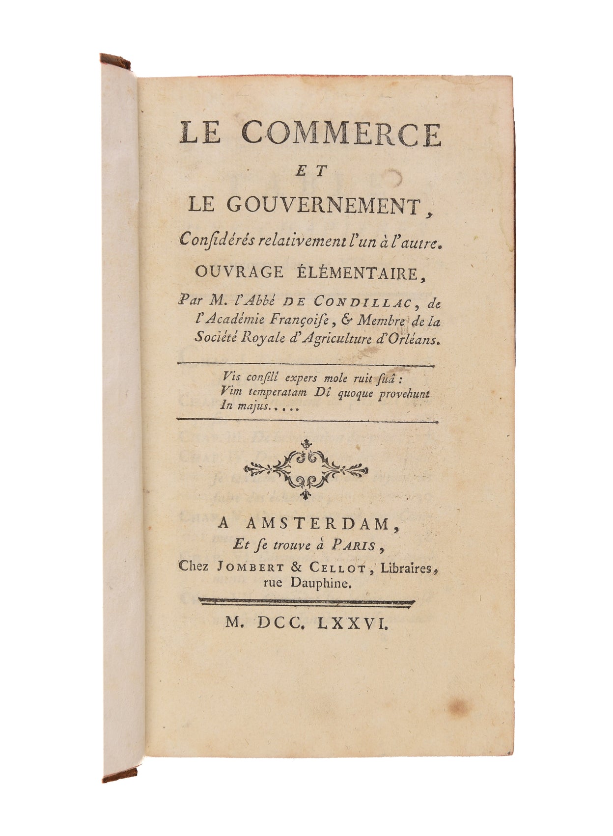 Le commerce et le gouvernement, considérés relativement l'un à l'autre.