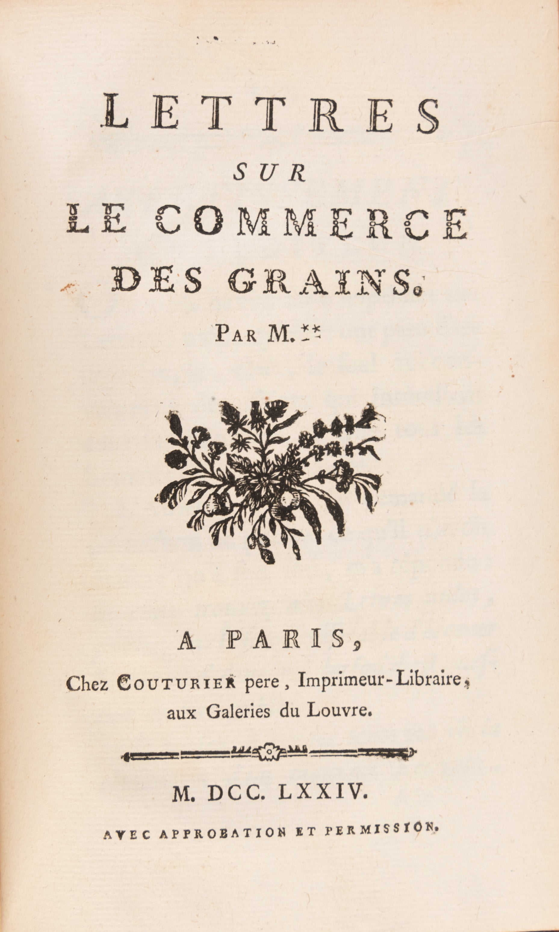 Dialogues sur le commerce des bleds.