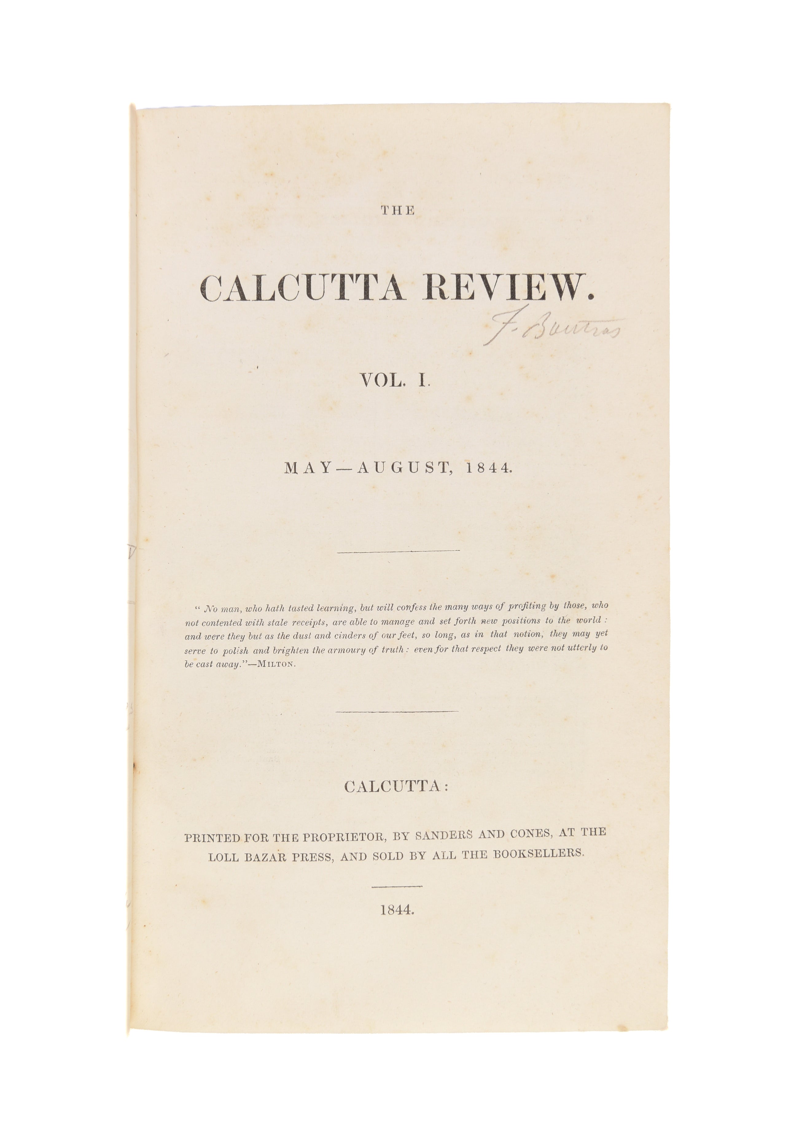 The Calcutta Review.