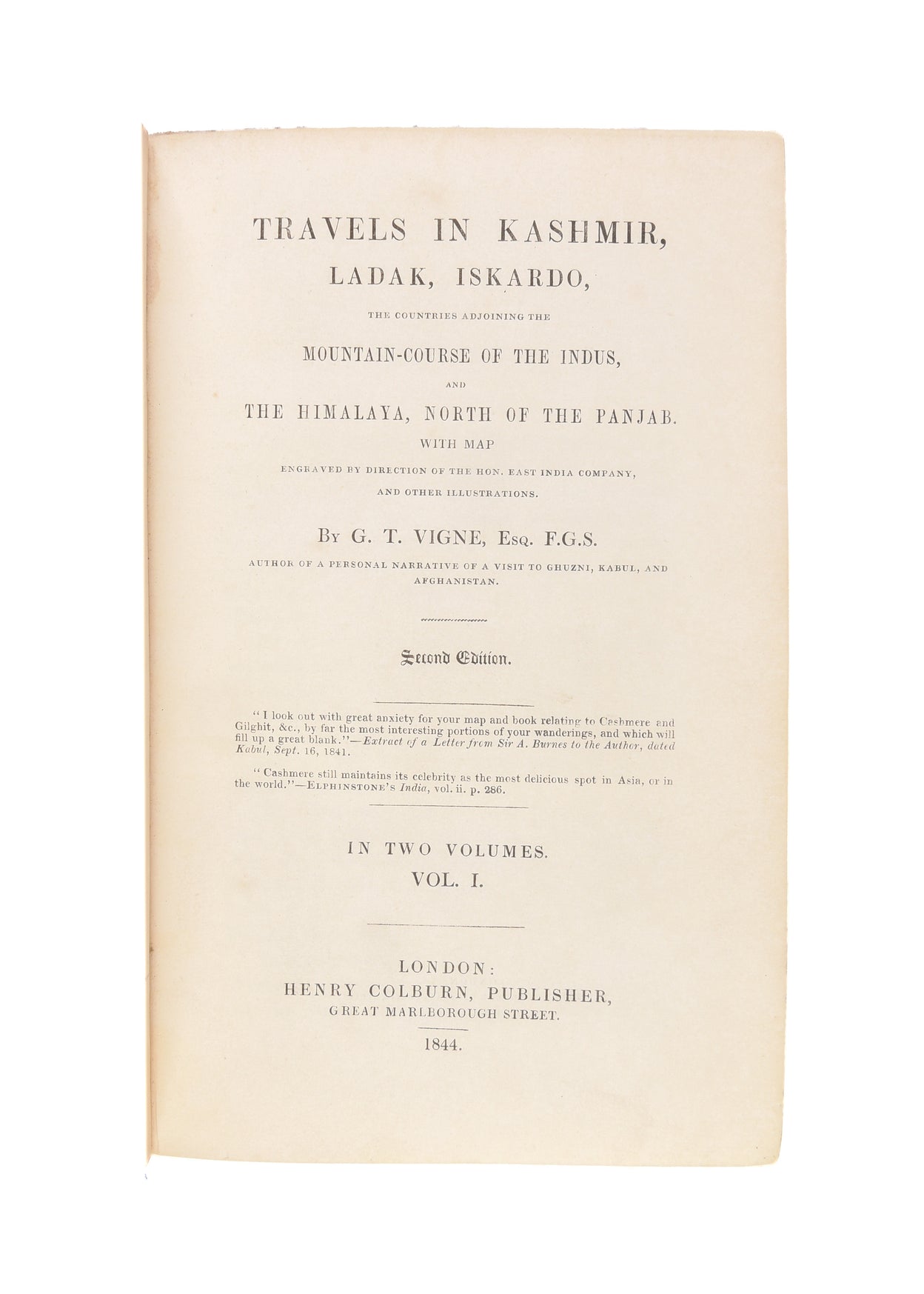 Travels in Kashmir, Ladak, Iskardo. The Countries adjoining the Mountain Course of the Indus, and the Himalaya, North of the Panjab.