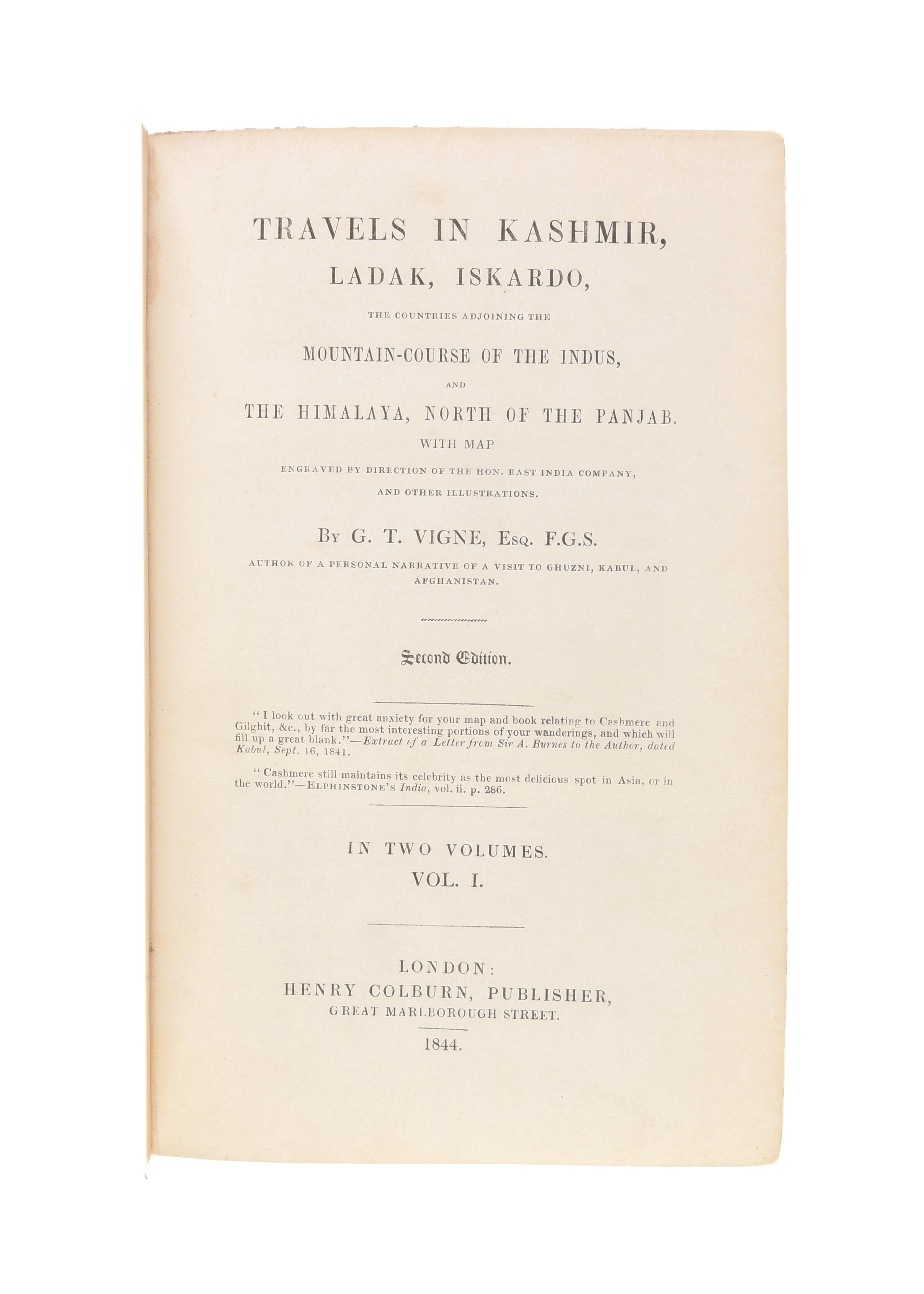 Travels in Kashmir, Ladak, Iskardo. The Countries adjoining the Mountain Course of the Indus, and the Himalaya, North of the Panjab.