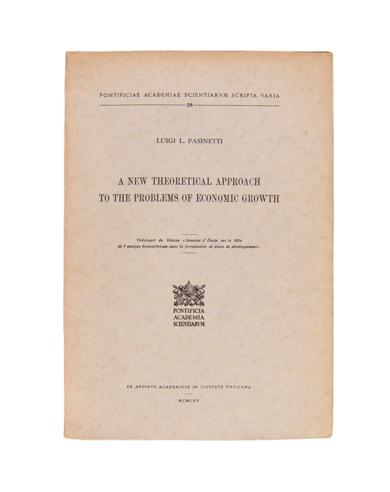 A New Theoretical Approach to the Problems of Economic Growth.