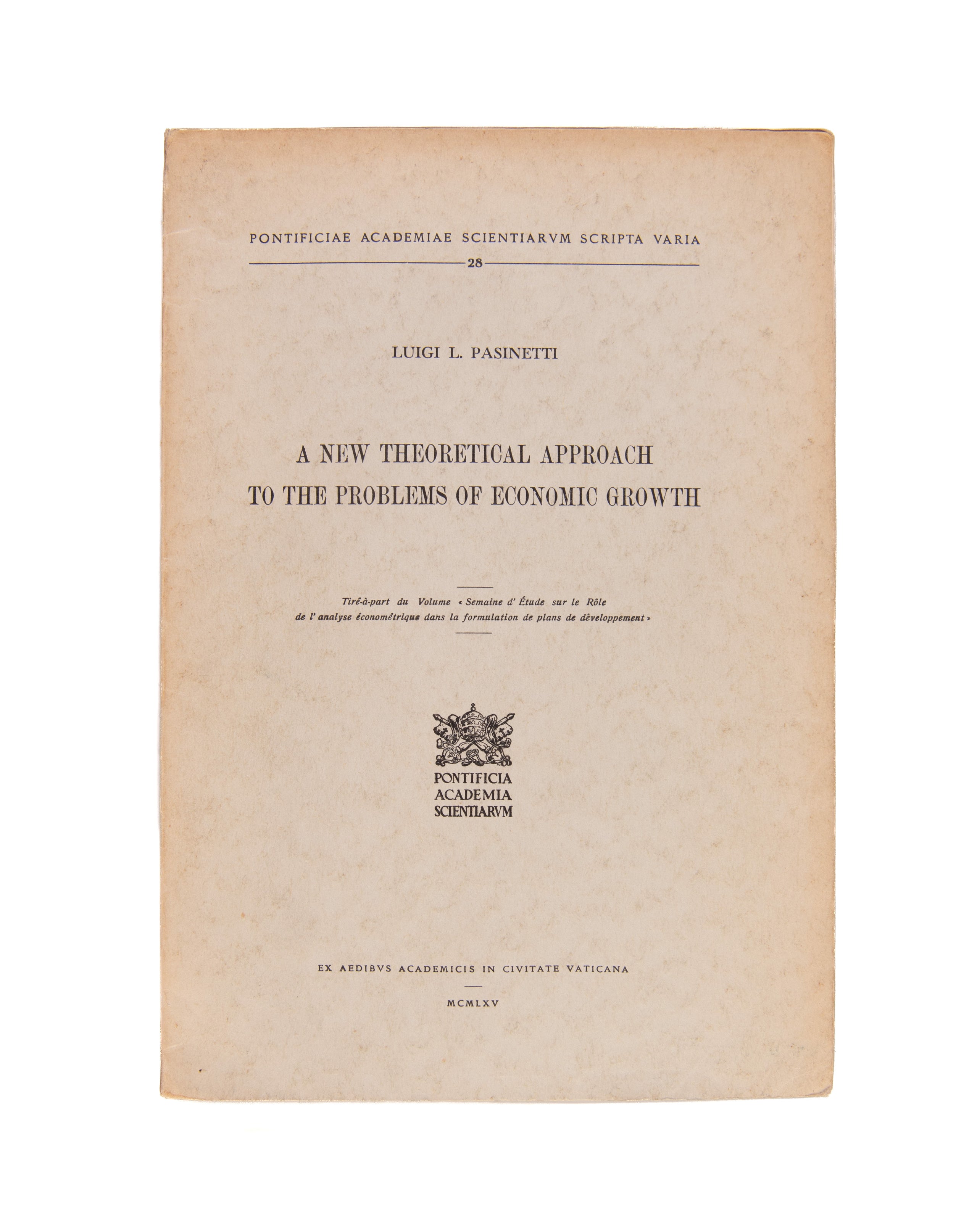 A New Theoretical Approach to the Problems of Economic Growth.