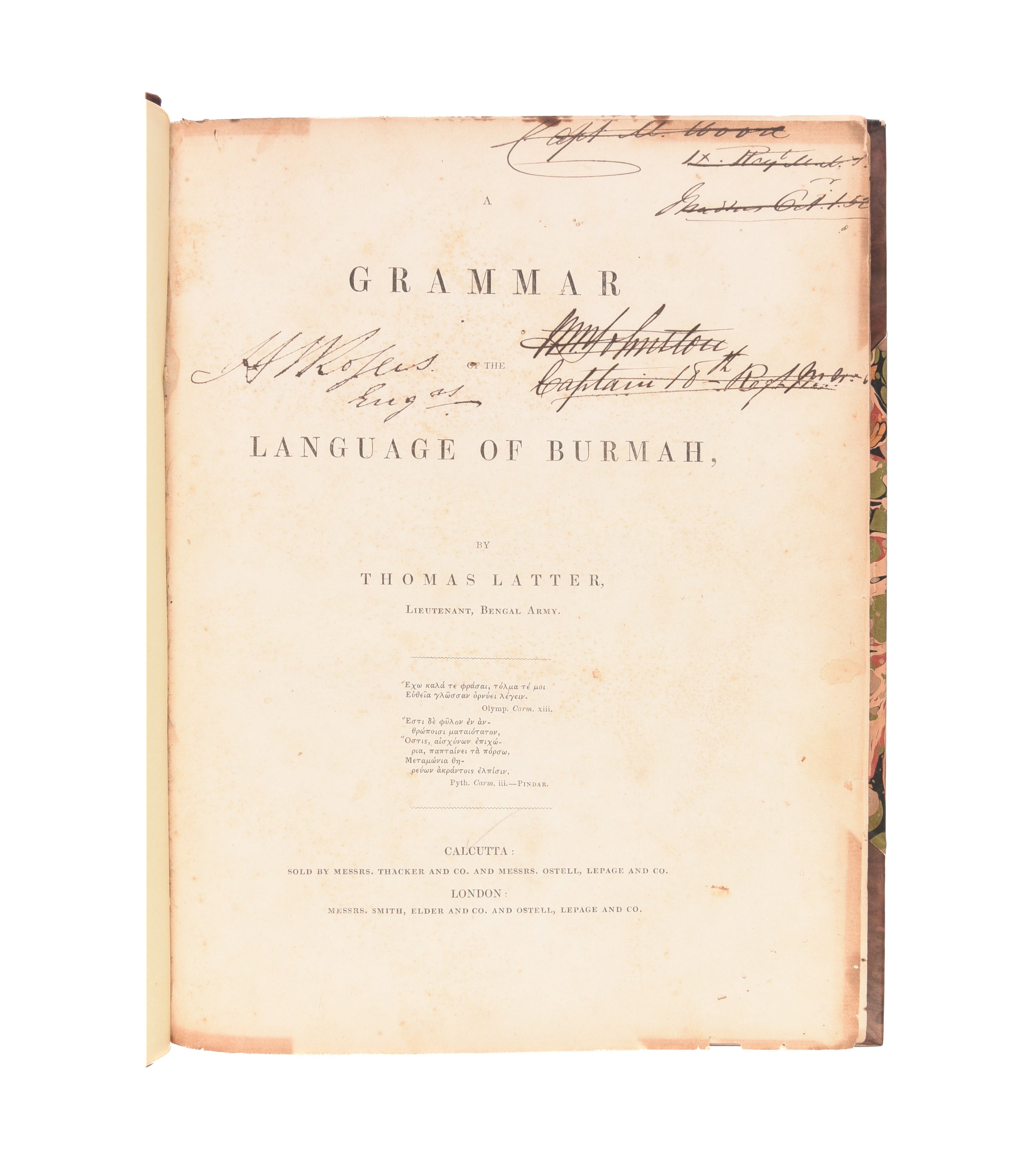 A Grammar of the Language of Burmah.