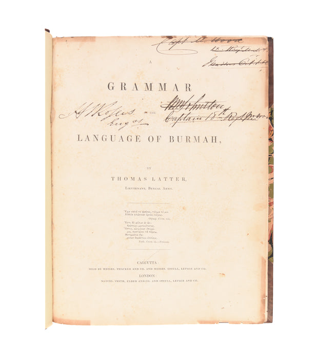 A Grammar of the Language of Burmah.