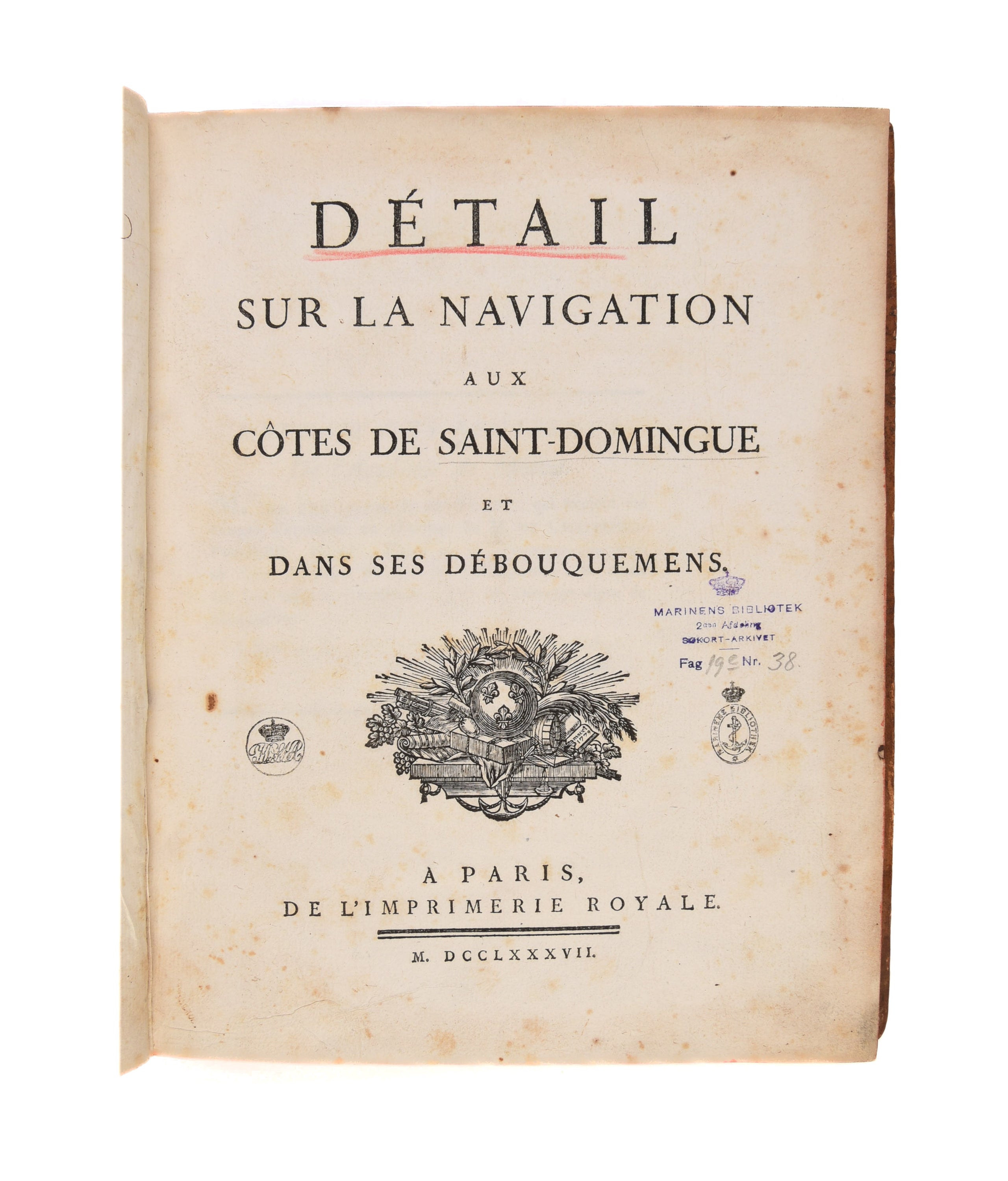 Détail sur la Navigation aux côtes de Saint-Domingue et dans ses Débouquemens.