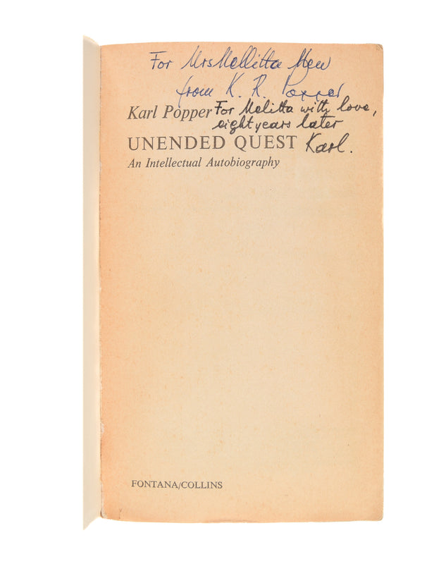 Unended Quest. An Intellectual Autobiography.