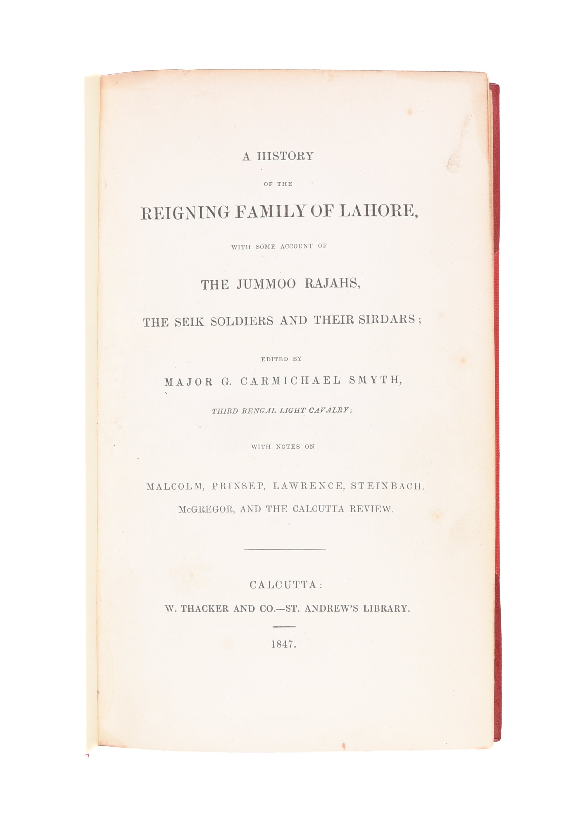 A History of the Reigning Family of Lahore