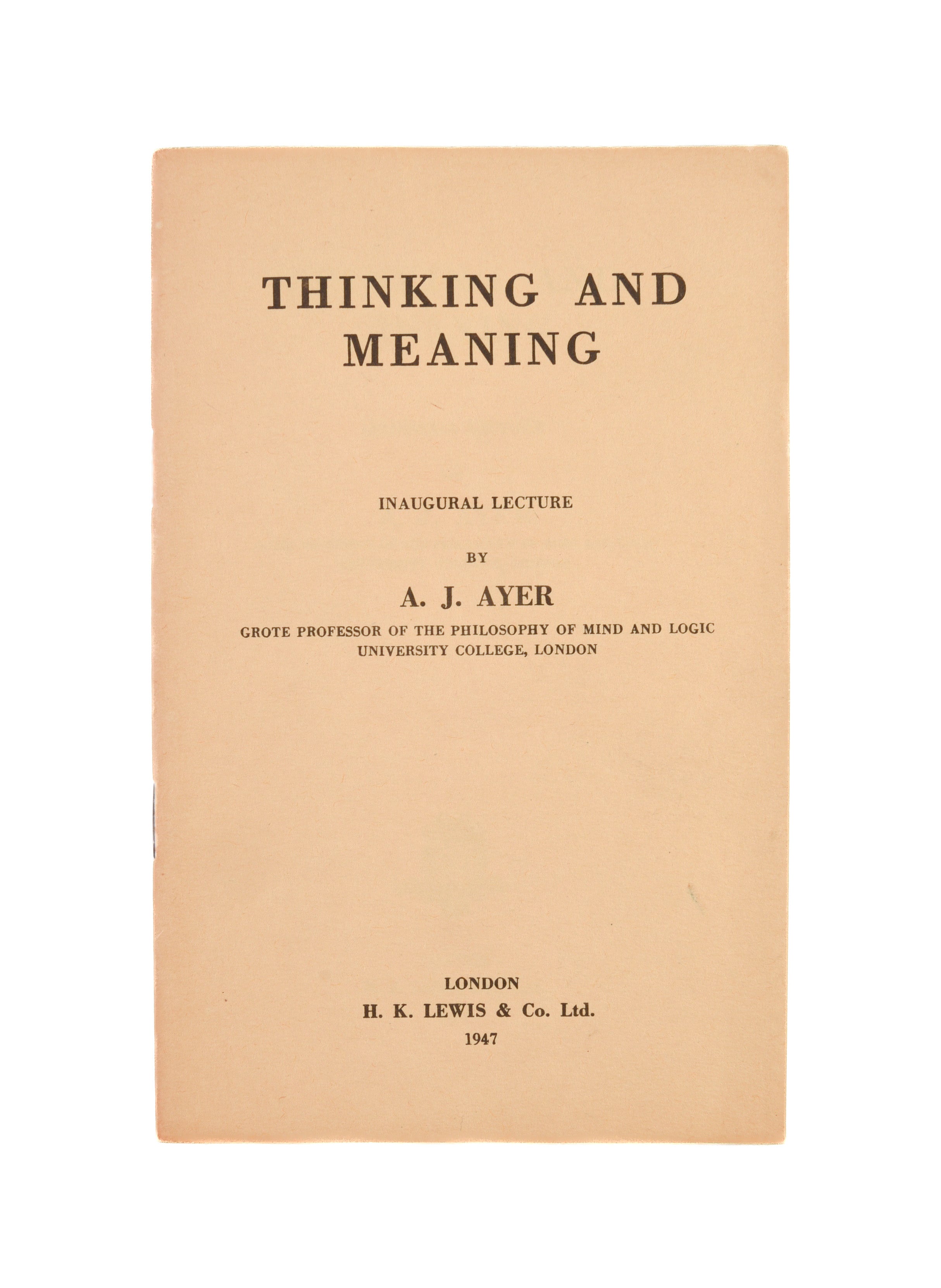 Thinking and Meaning.