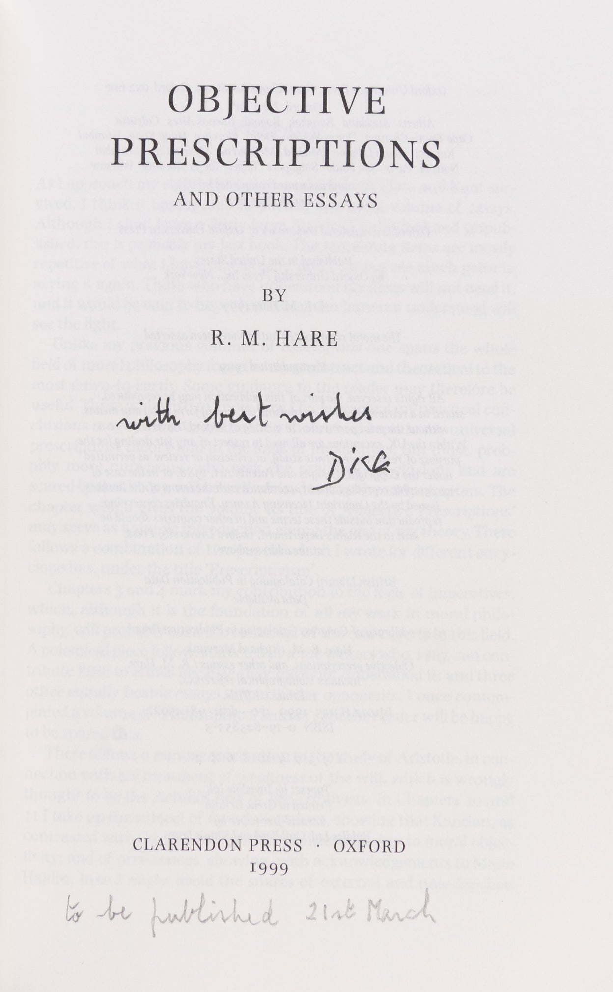 Objective Prescriptions and Other Essays.