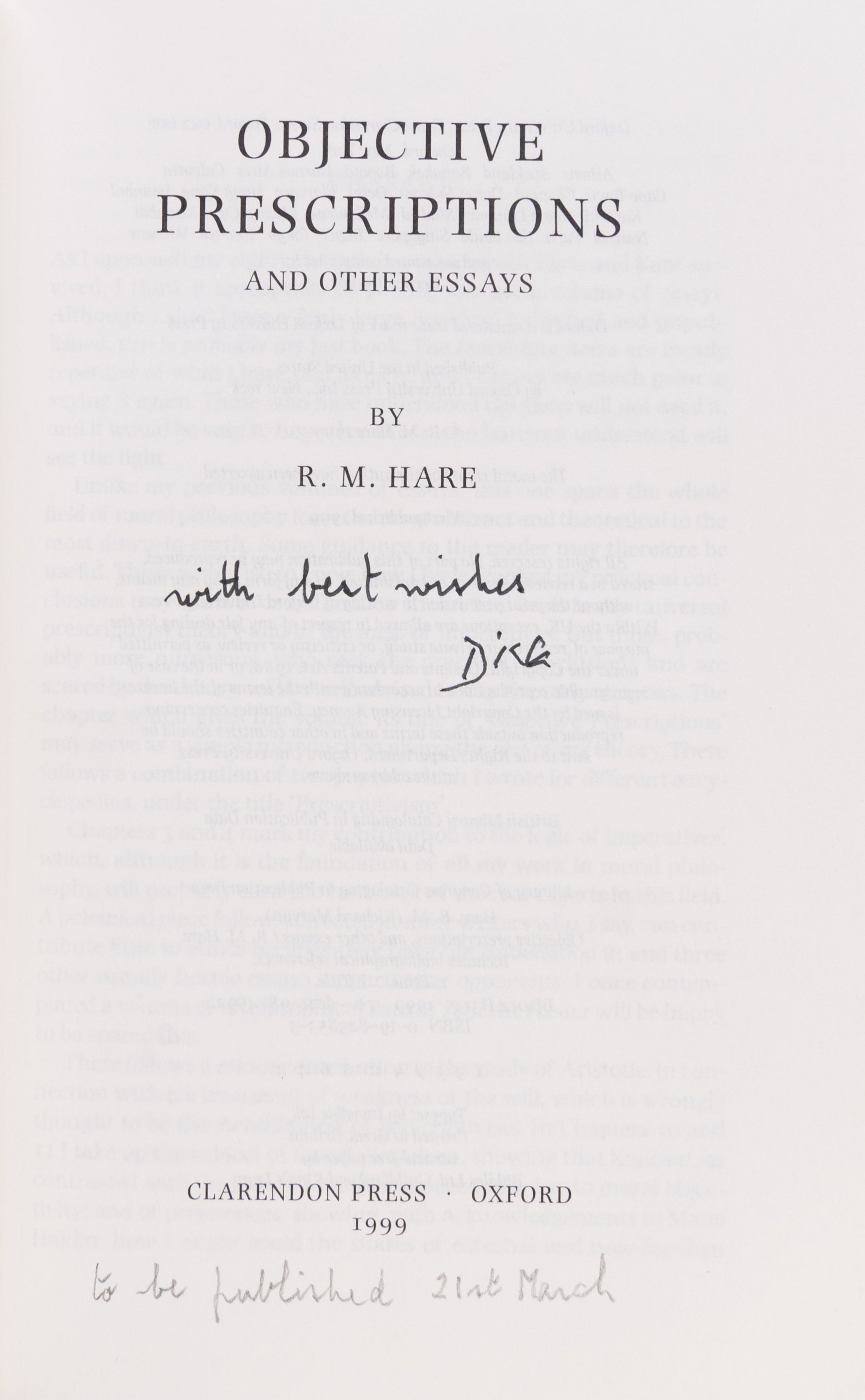 Objective Prescriptions and Other Essays.