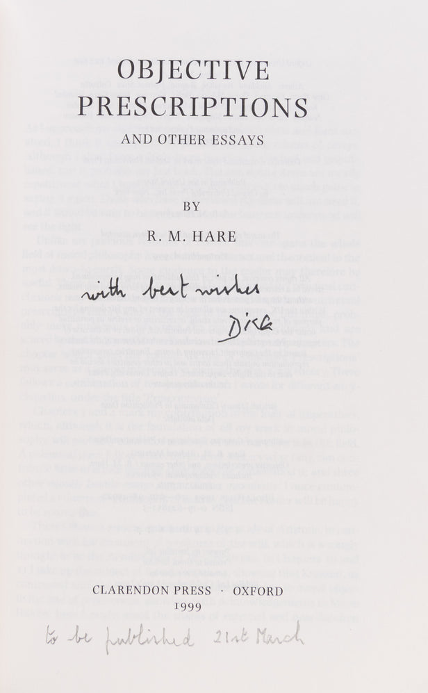 Objective Prescriptions and Other Essays.