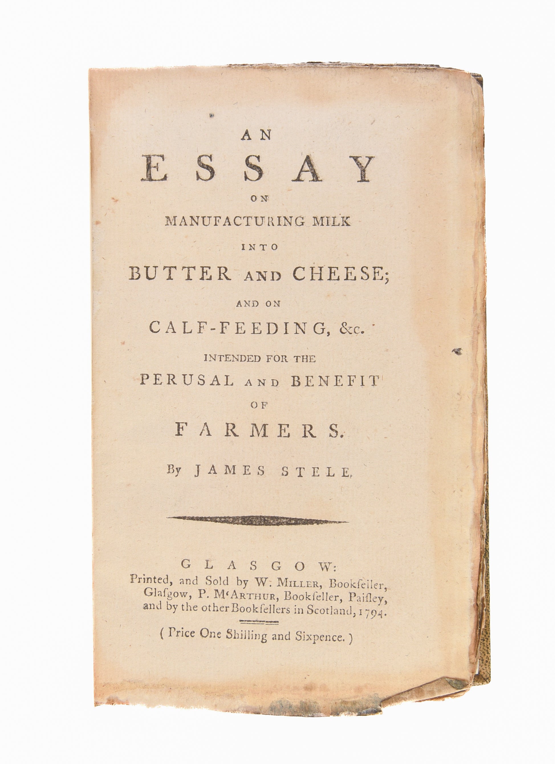 An Essay on Manufacturing Milk into Butter and Cheese;