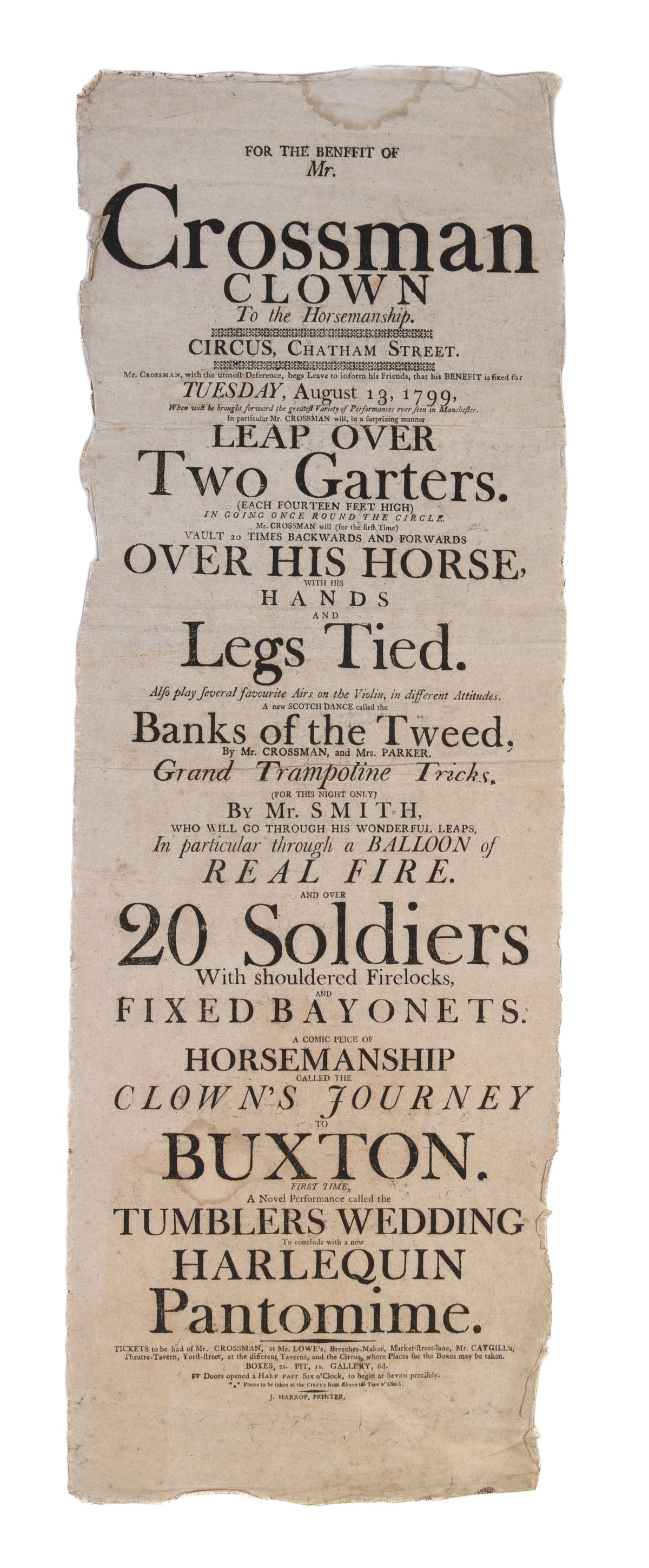 For the Benefit of Mr. Crossman Clown To the Horsemanship.