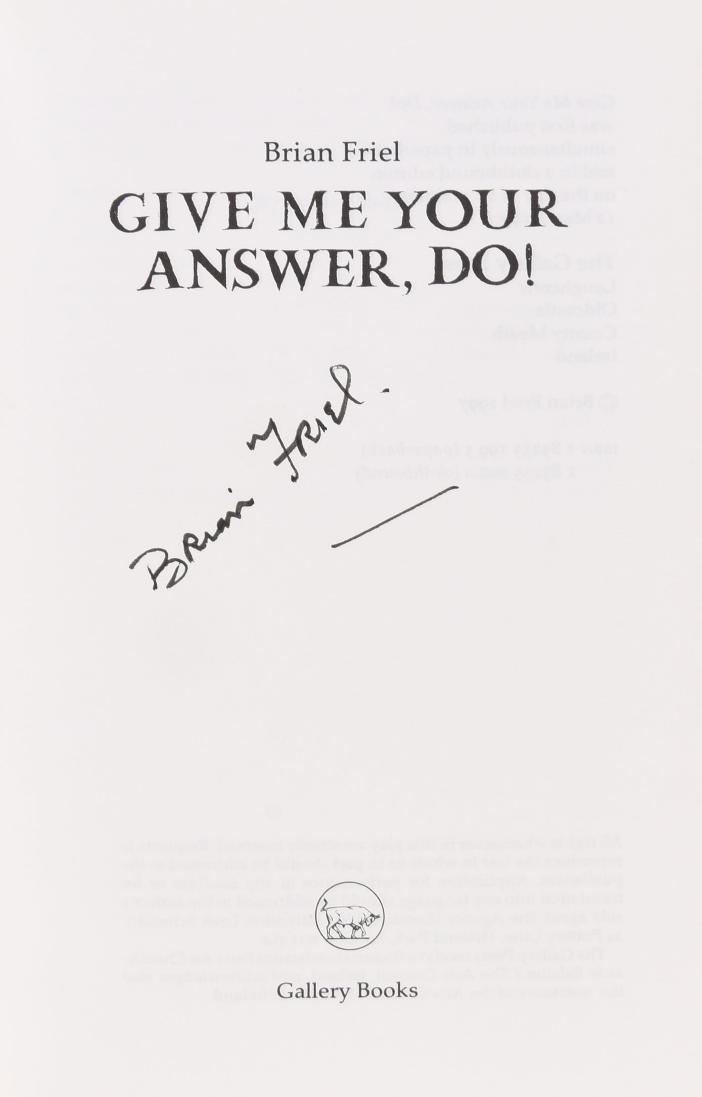 Give Me Your Answer, Do!