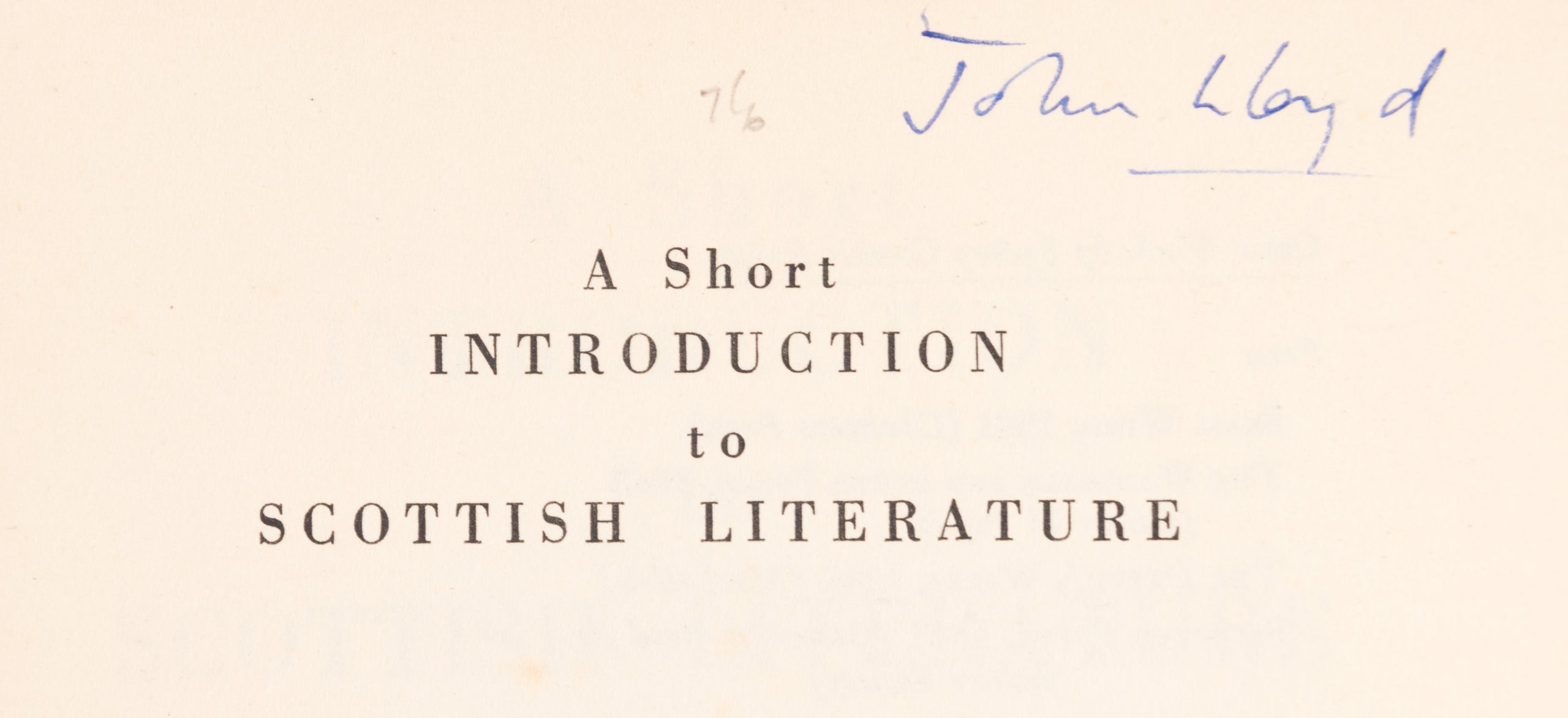 A Short Introduction to Scottish Literature.